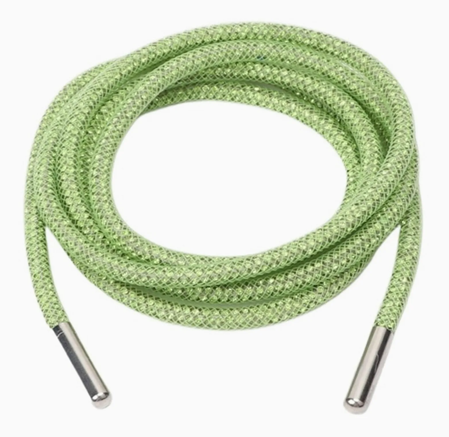 Cordones, Cordones Redondos de Diamantes imitación, Cordones Zapatos, con arcoíris, for Zapatillas, for, Cuerdas DIY(Green,140cm)