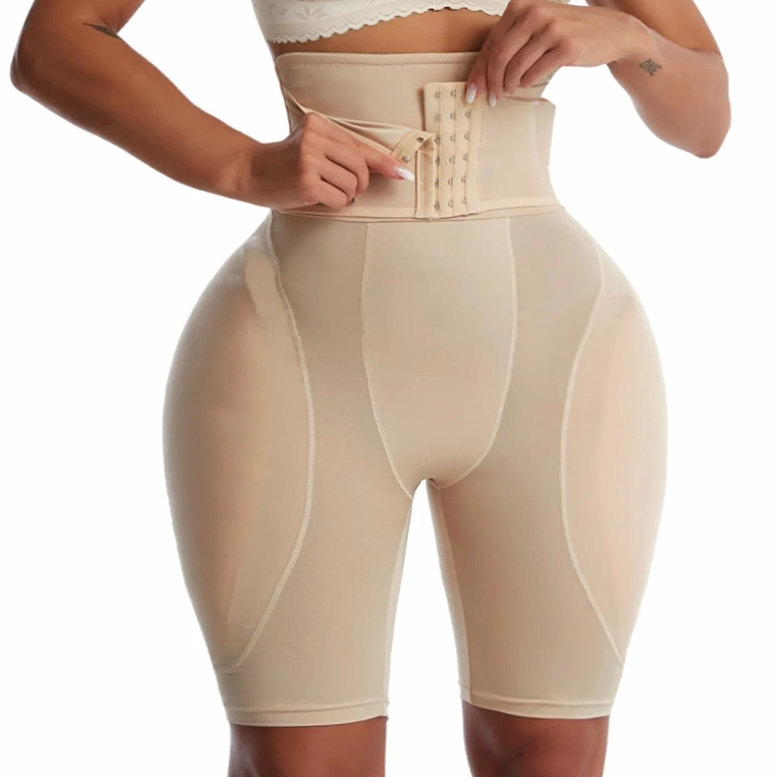 Entrenador de Cintura Alta Moldeador Cuerpo, Bragas Acolchadas, glúteos, Levantador sin Costuras, Control