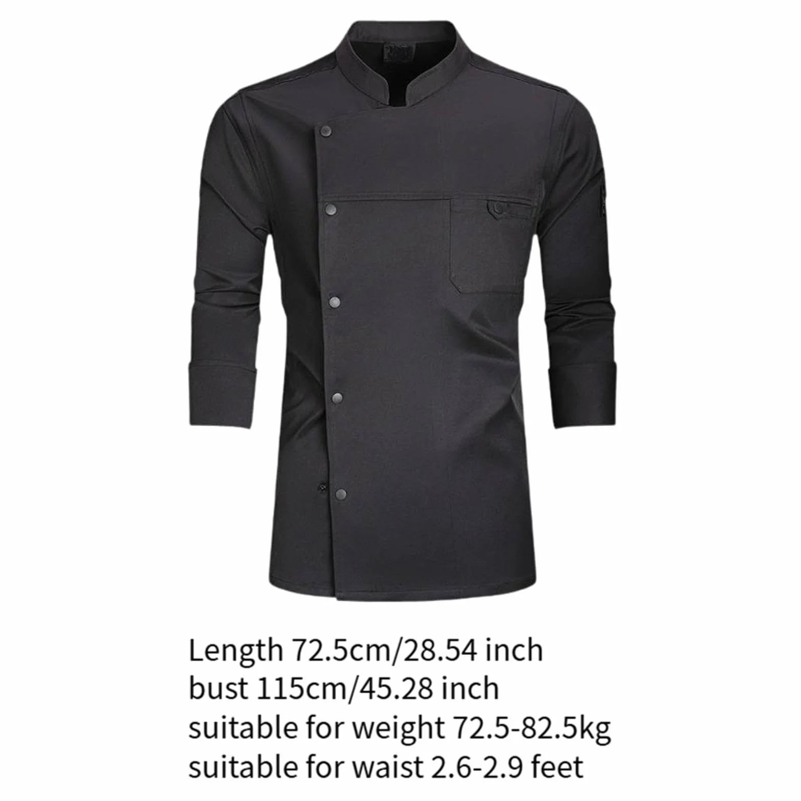 Chaqueta de Chef para Hombres Y Mujeres, Uniforme de Cocina, Traje Profesional, Cómoda, Poliéster Transpirable, Cierre de Botones Fácil, Pecho Y Manga