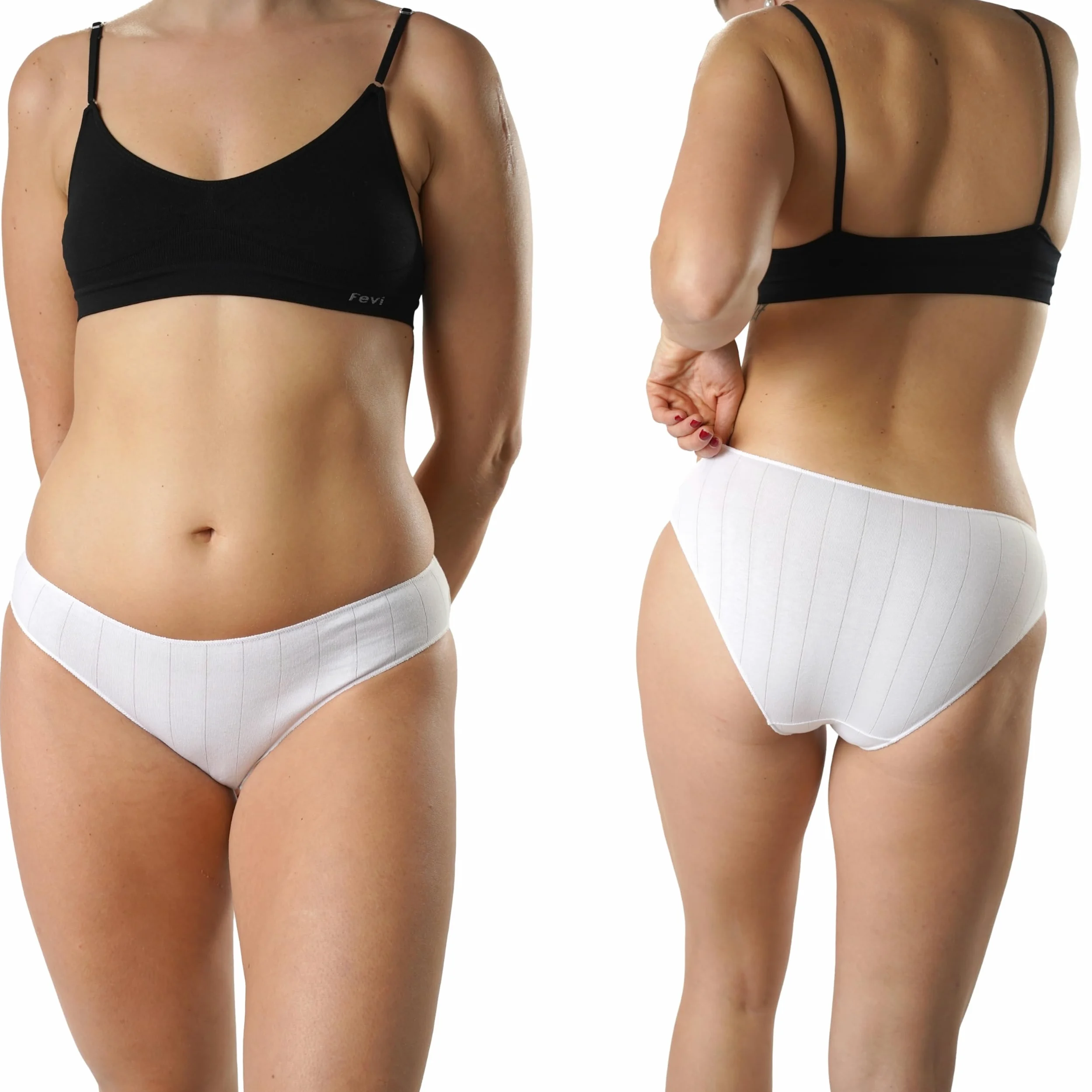 FEVI Pack 12 Braguitas Bikini de Algodón Mujer, Sin Costuras, Ropa Interior Cómoda, Suave y Elástica, Lencería Bragas Bikini Invisible