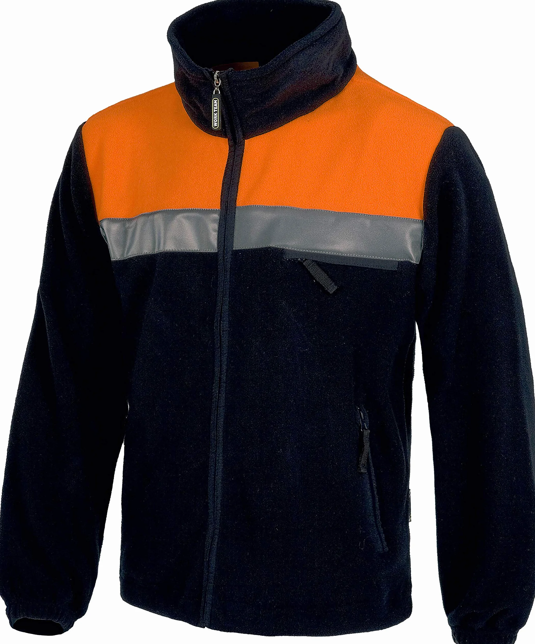 Work Team Forro Polar Bicolor con Cremallera y Cintas Reflectantes. Hombre