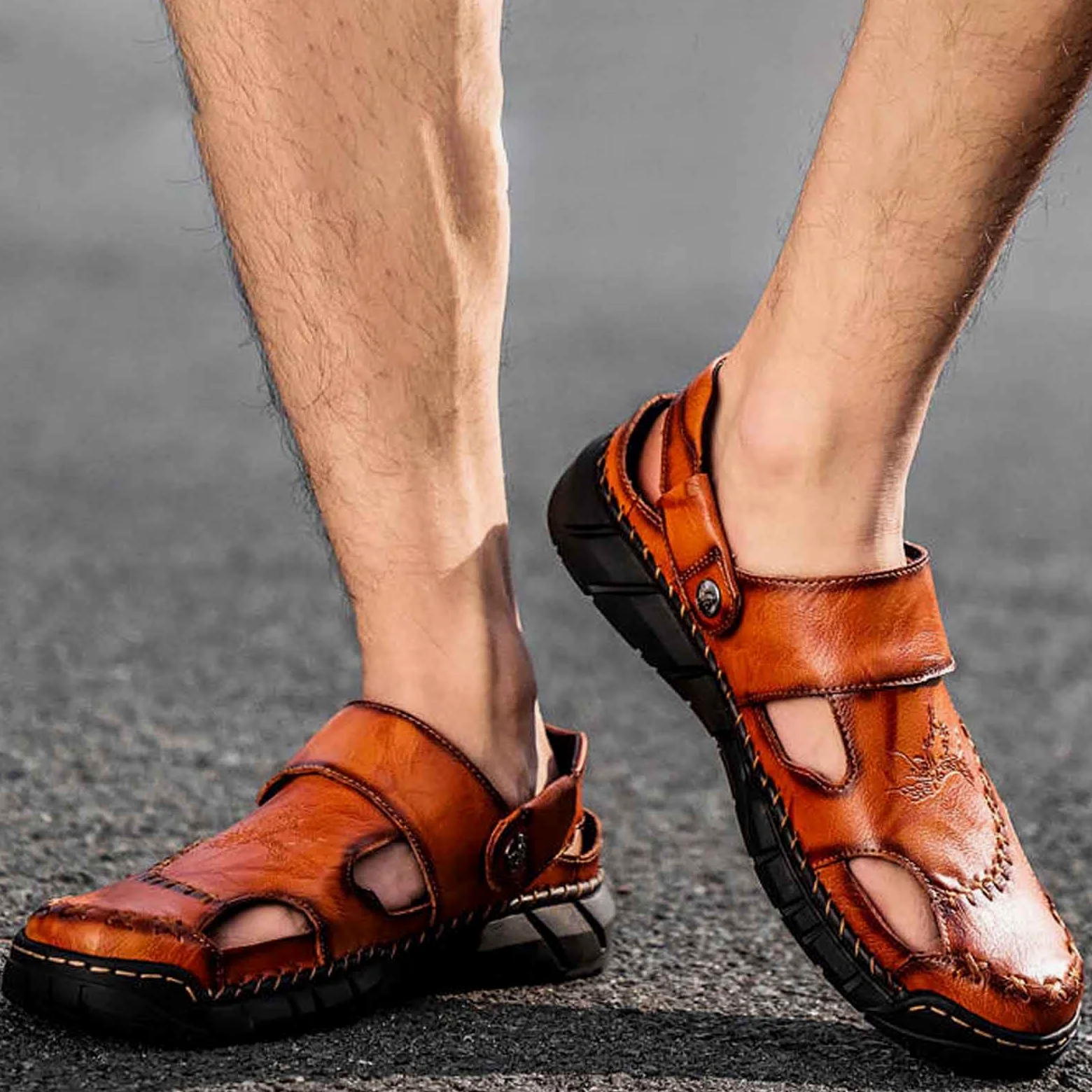 Genérico Sandalias De Verano Hombre Cerradas - Sandalias Transpirables Sin Cordones para Hombre para Caminar De Forma Informal En La Playa CóModas Ligeras Y Planas Calzado De Verano para Exteriores