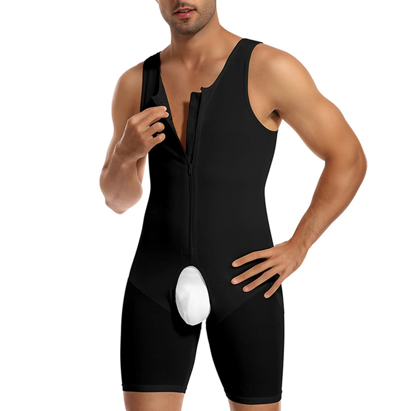 NLAVW Cuerpo de Hombre Shorts Shorts 4XL-6XL, Trainer de Cintura Body Pérdida de Peso Pérdida de Peso Control de la Barriga Completa Cuerpo Shaper,Negro,XL