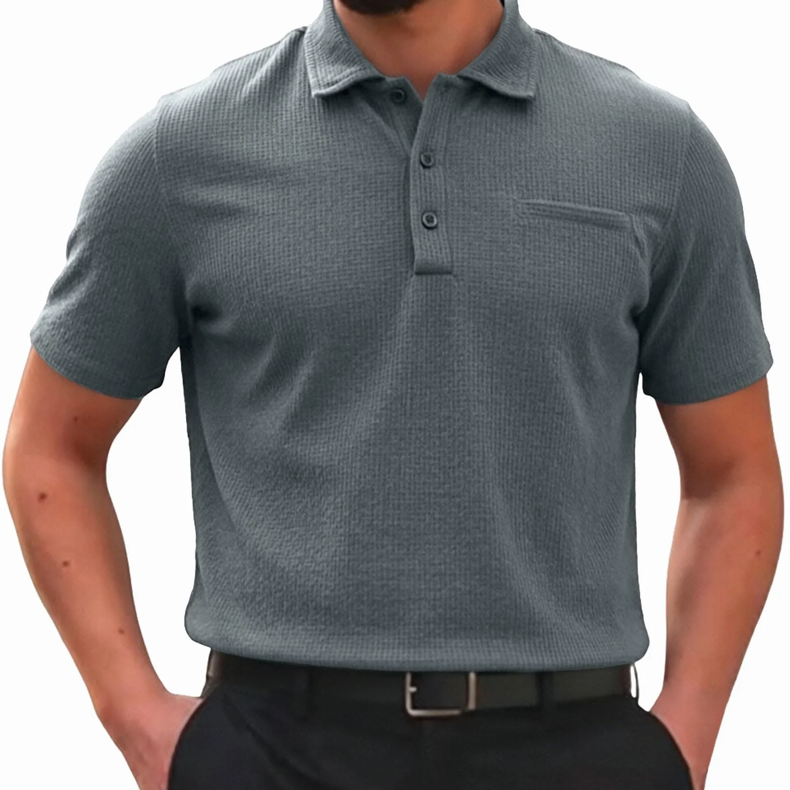 Polo Manga Corta Hombre Antisudor Verano Poliester Moda Golf