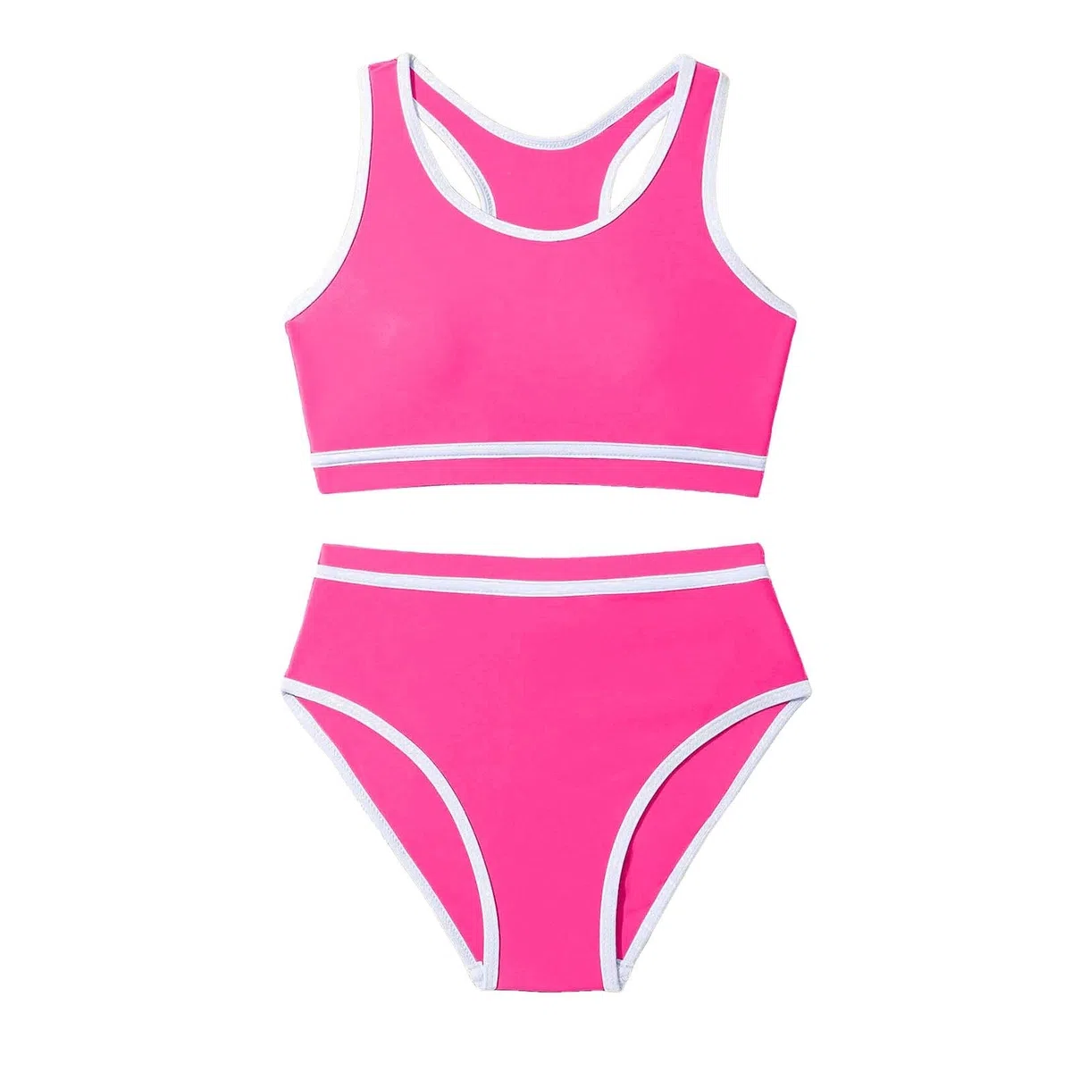Traje de baño para niña, de dos piezas con mangas largas, traje de baño para niña, bañador de playa con cordones, UPF 50+, tirantes ajustables para piscina, mar y vacaciones de verano