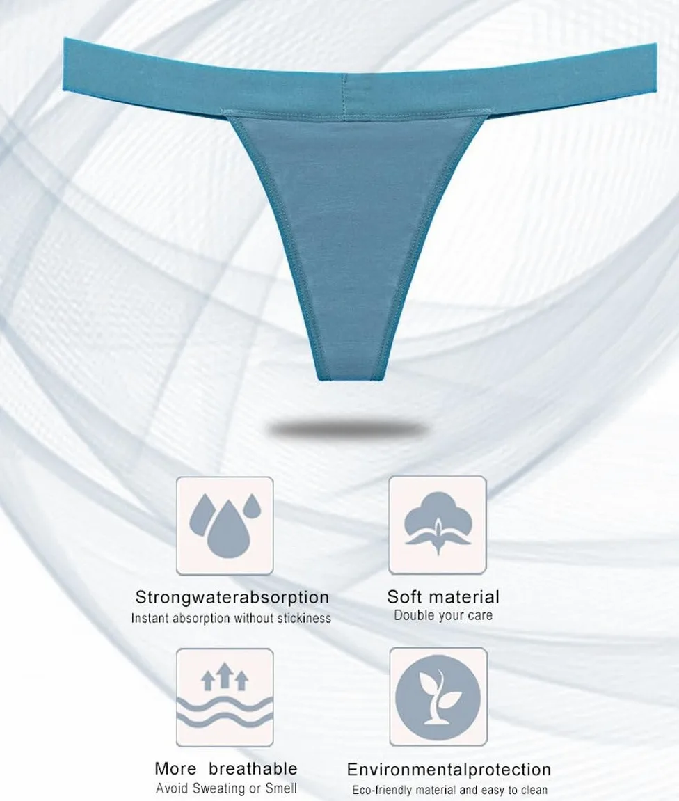 Ropa Interior Sexy para El Período Tangas a Prueba de Fugas Bragas de algodón para Mujer Bragas absorbentes Bikini Protector Menstrual Paquete de 6 Multicolor 3Xl