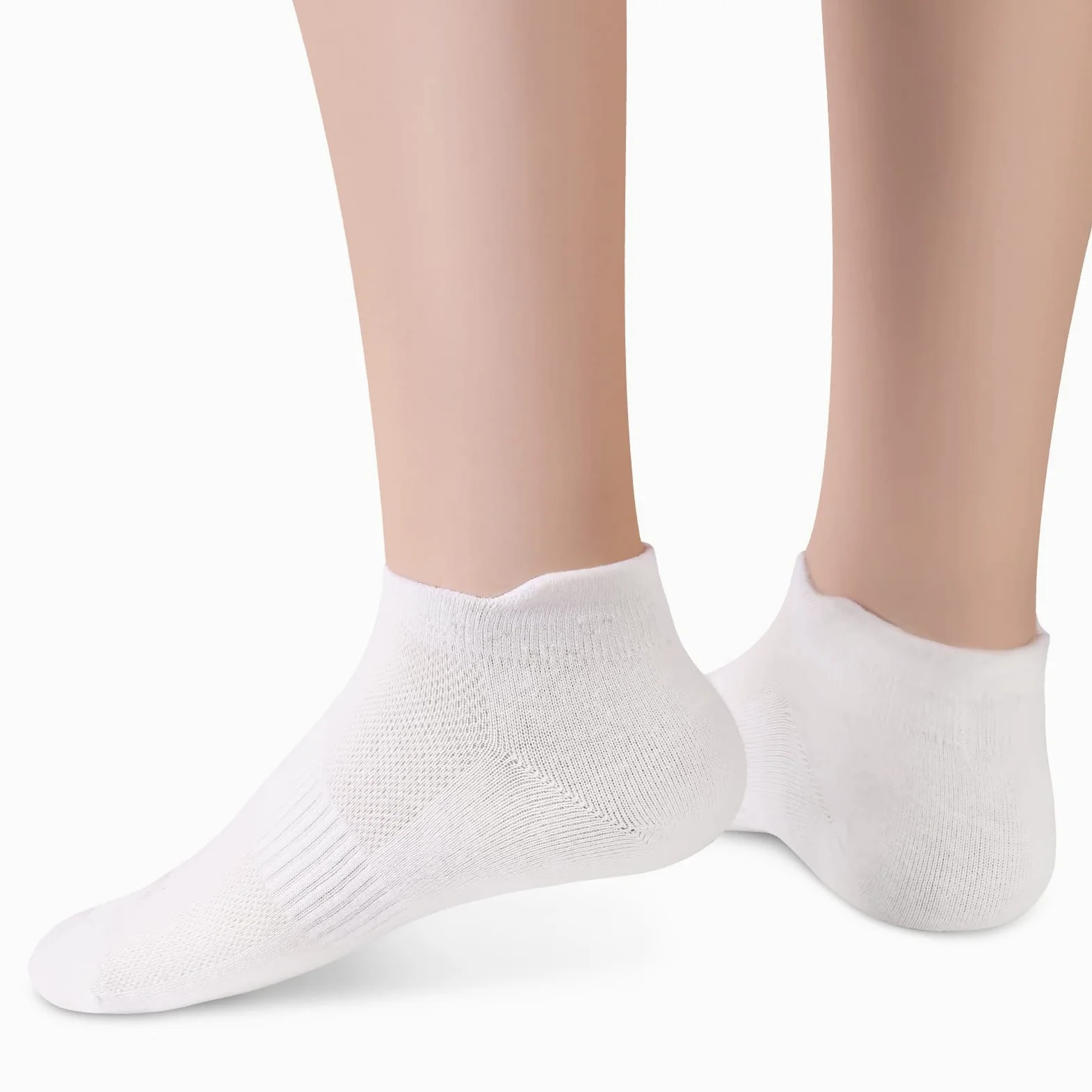 Sallking Calcetines tobilleros de algodón para mujer, corte bajo, atléticos, suaves, delgados, invisibles con lengüeta, 6 pares