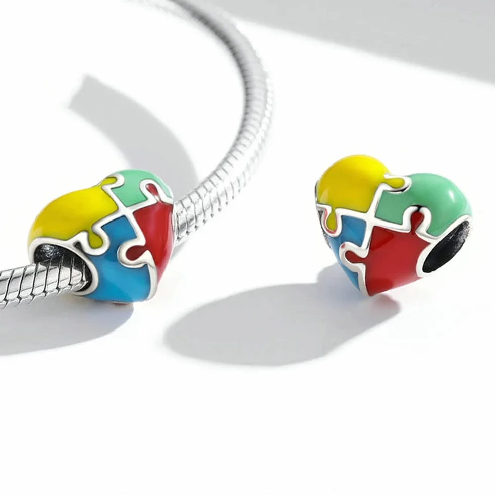 Abalorio de plata de ley 925 rompecabezas cubo mágico para pulsera Pandora