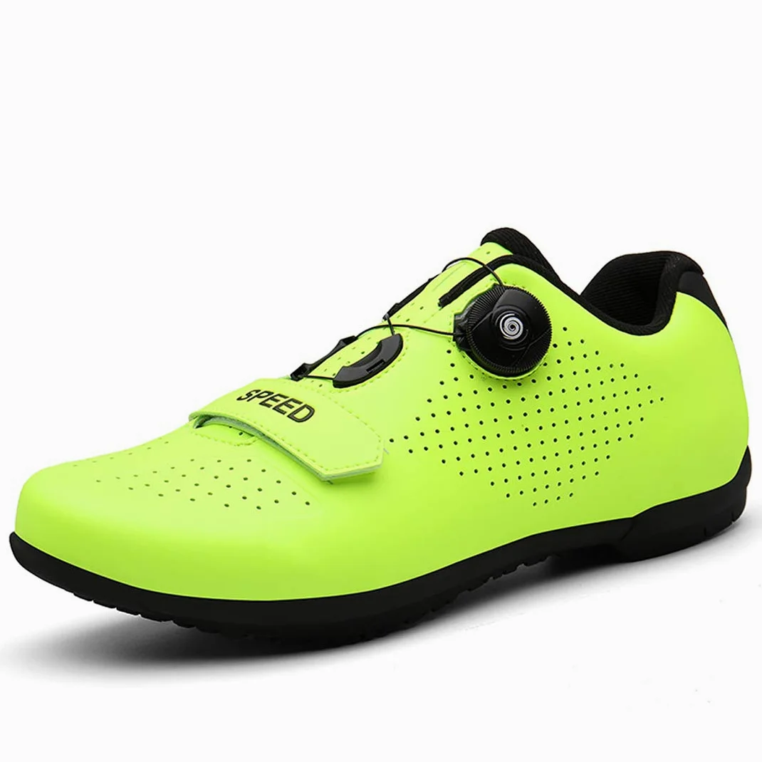 Calzado De Ciclismo Calzado De Ciclismo Sin Bloqueo Calzado Casual Unisex Buena Transpirabilidad Zapatillas De Bicicleta con Fondo Resistente Al Desgaste (41,Verde)