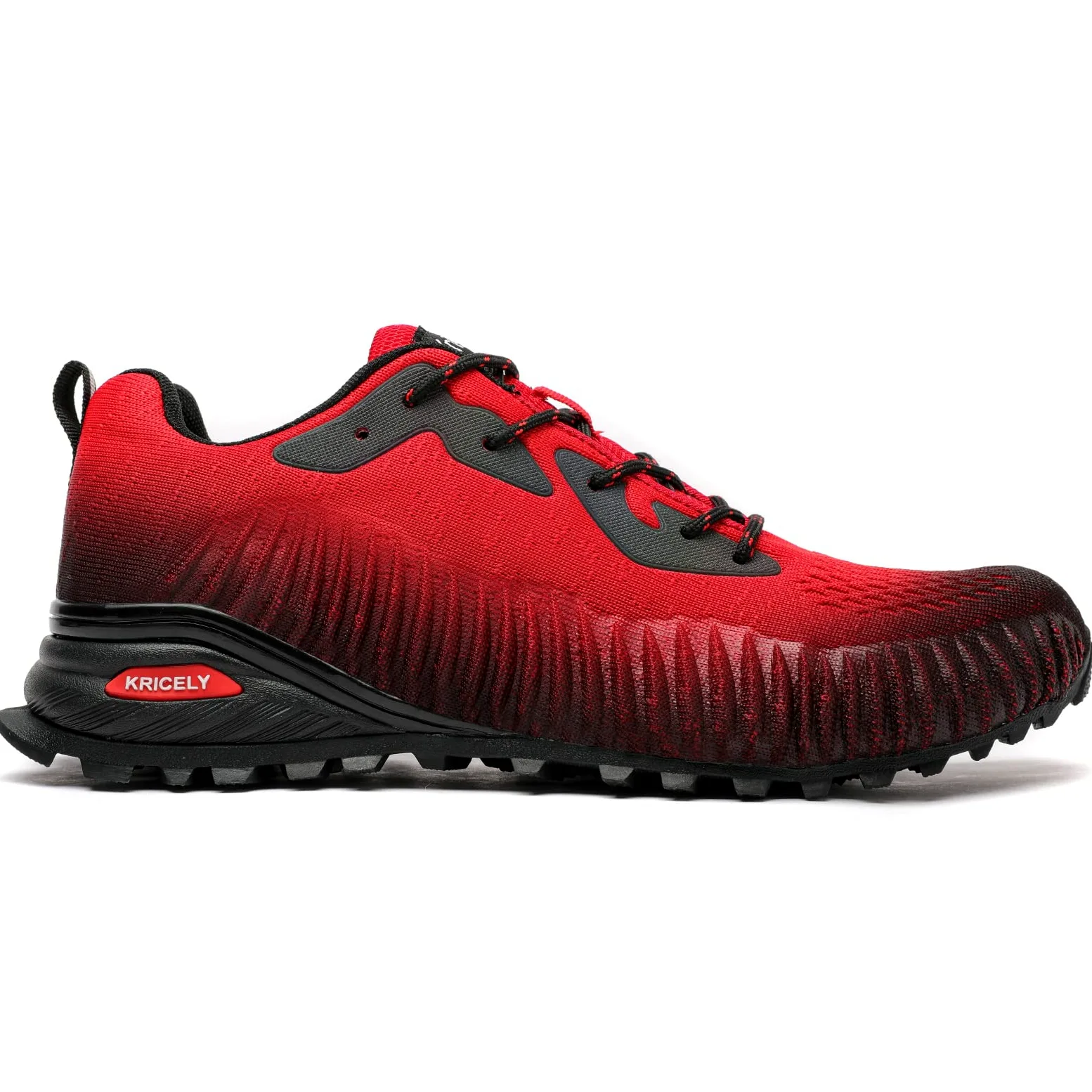 Kricely Zapatillas Trail Hombre Antideslizante Senderismo Rojo 44.5 | Transpirable y ligero, suela de goma antidesgaste, apto para montaña, caminatas, trail running y uso exterior diario