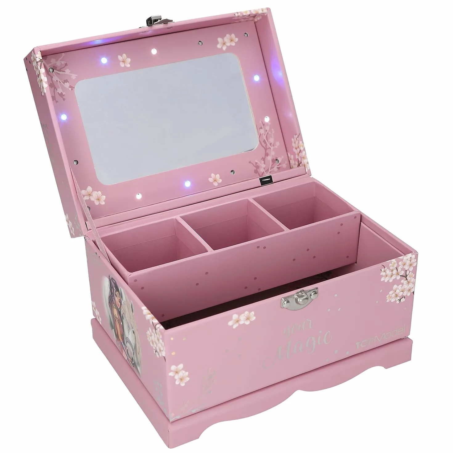 Depesche TOPModel Viva Violet Joyero Rosa con Espejo y Luz