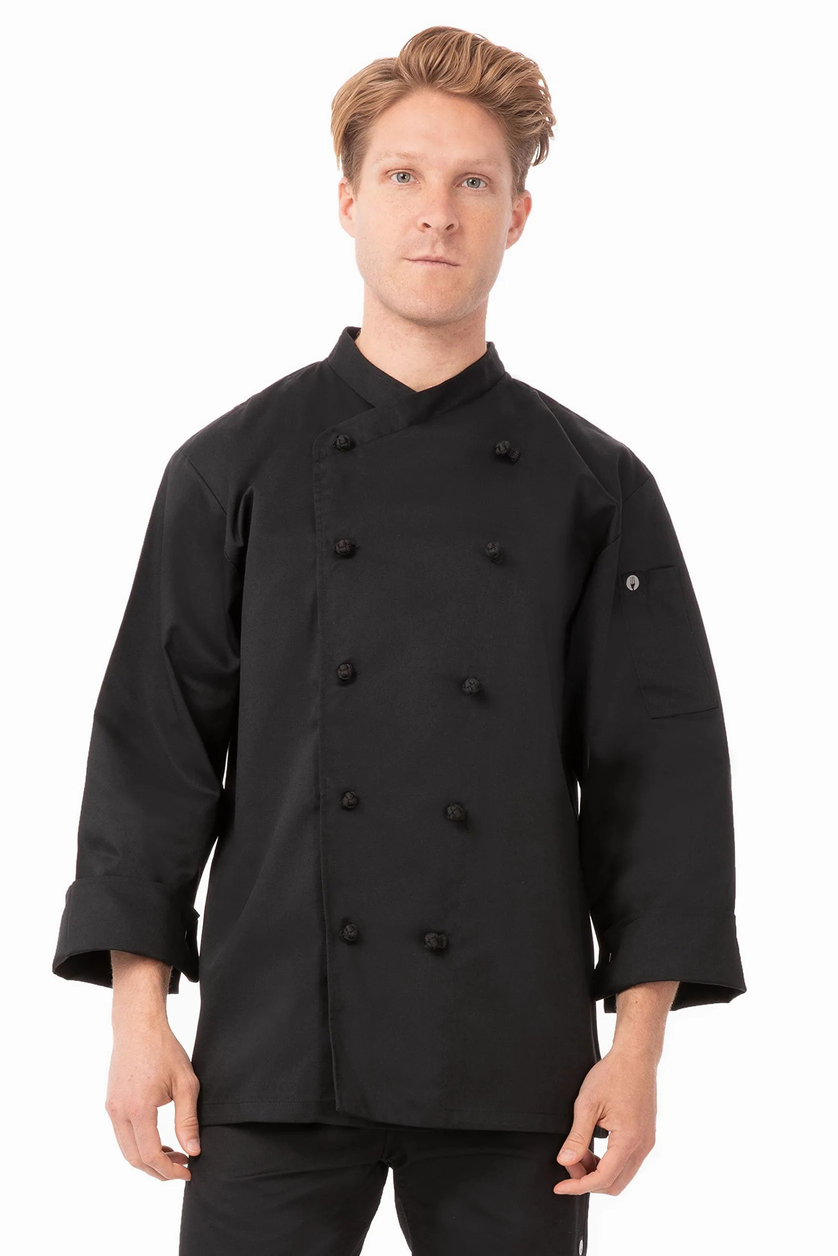 Chef obras b653-xxl Montpellier Unisex chaqueta de cocinero, 2 x -Large, Negro