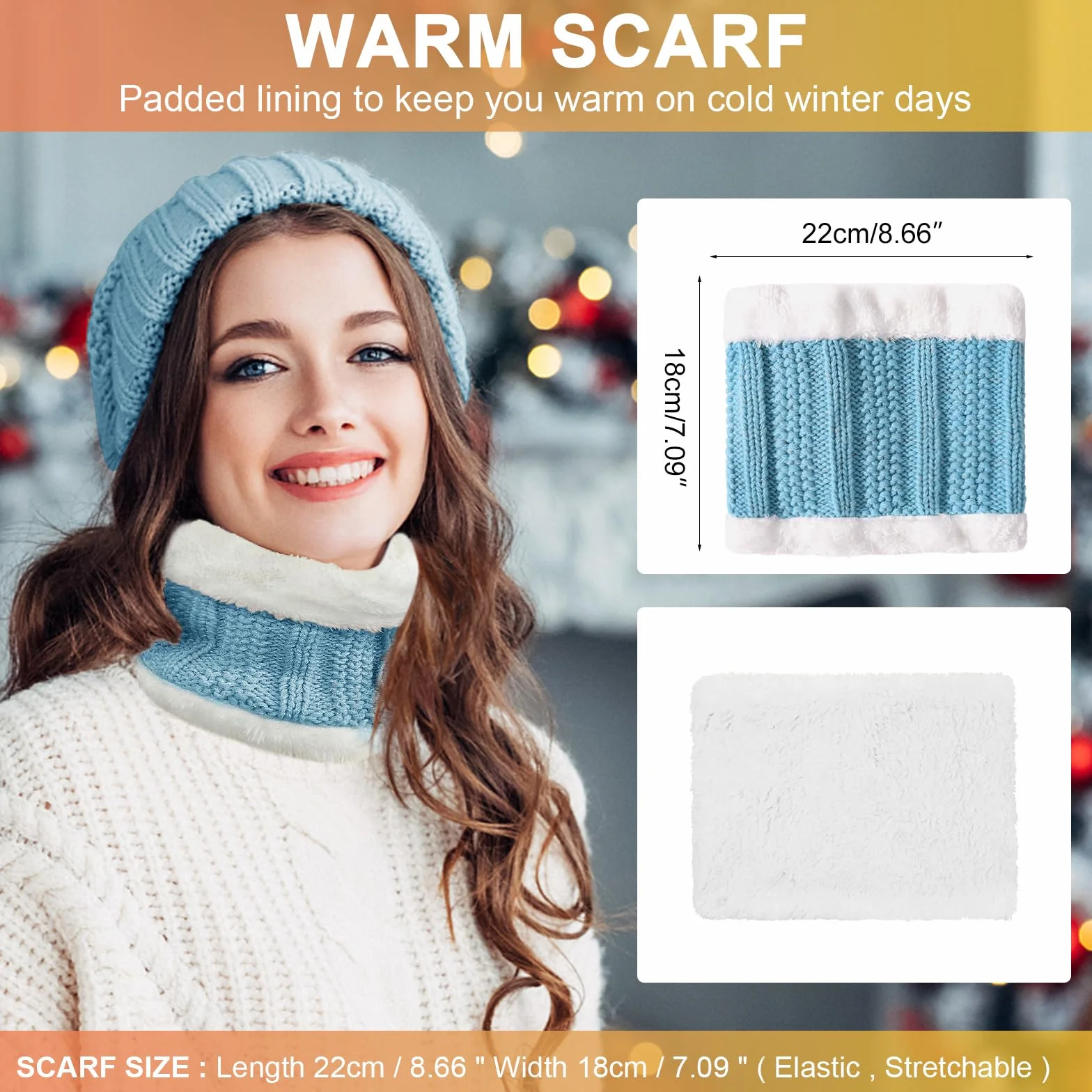 Tuopuda Gorro Bufanda Guantes Set para Mujer Gorro de punto Bufandas Guantes de Pantalla Táctil Orejeras de Invierno de Calentadores Suaves Calcetines Invierno Regalos Conjunto para Mujer