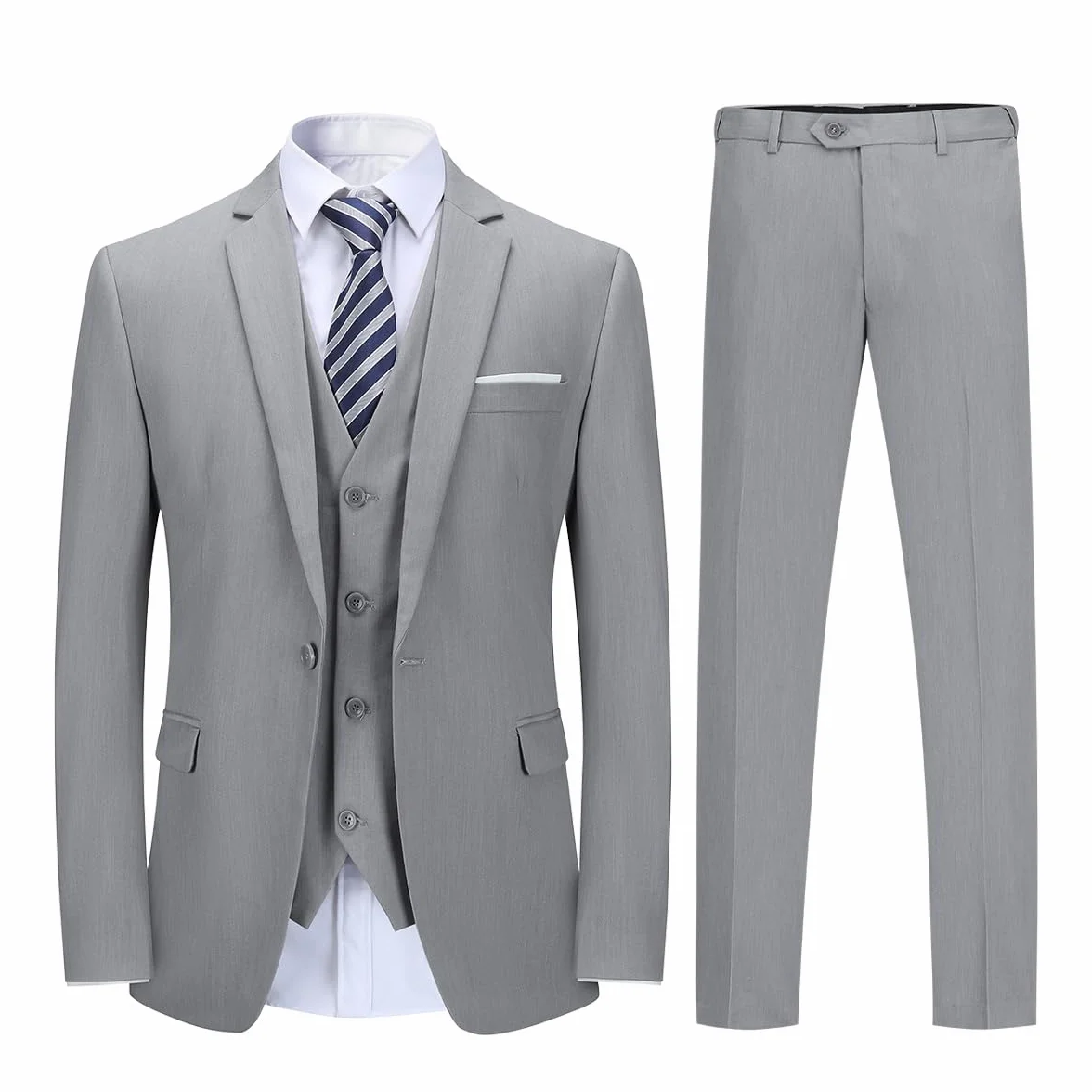 YOUTHUP Traje de 3 Piezas de Hombre Slim Fit Trajes de Boda de Negocios para Hombres Blazer Chalecos y Pantalones