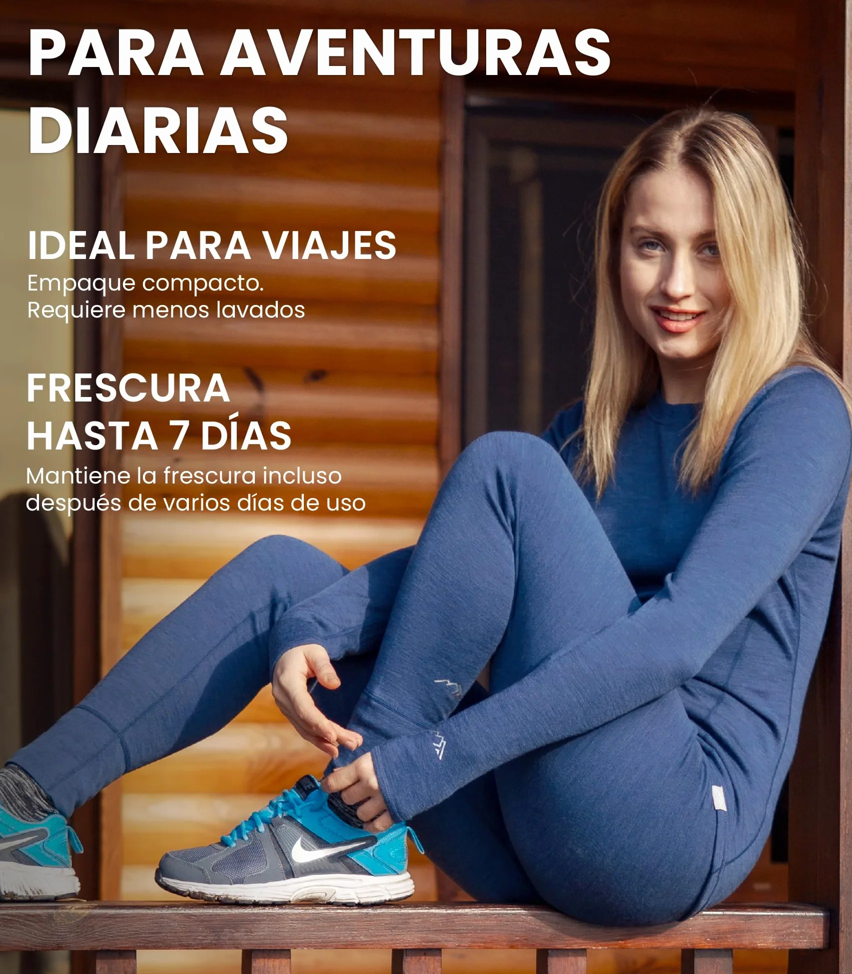 Merino.tech Conjunto Lana Merino Mujer - Lana Merino con Calcetines | Capa media (midlayer) aislante, antiolores, no pica, secado rápido, para viajes y deporte