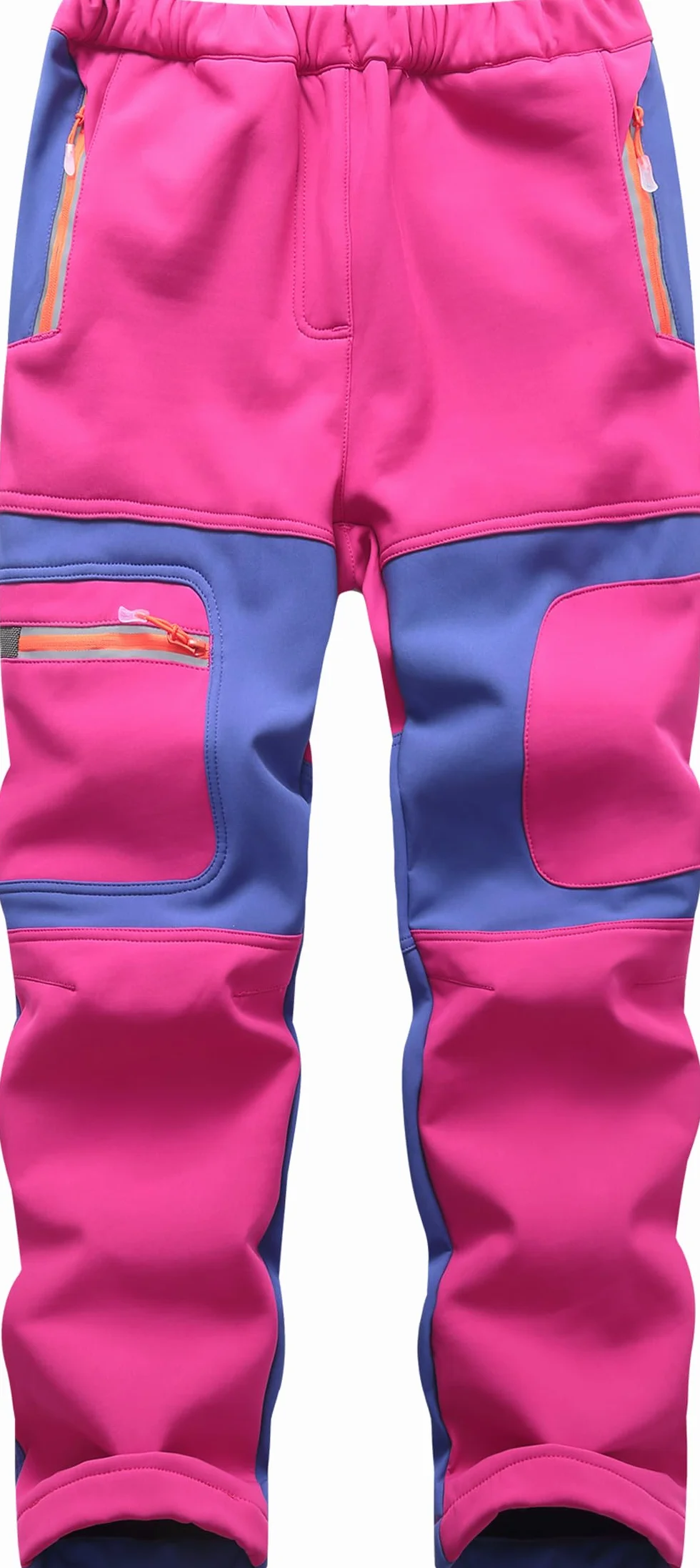 Pantalones Trekking Niño Niñas Impermeables Invierno Calentar Pantalon Montaña Senderismo Esqui Nieve Softshell al Aire Libre KZ6056-Pink-110-116