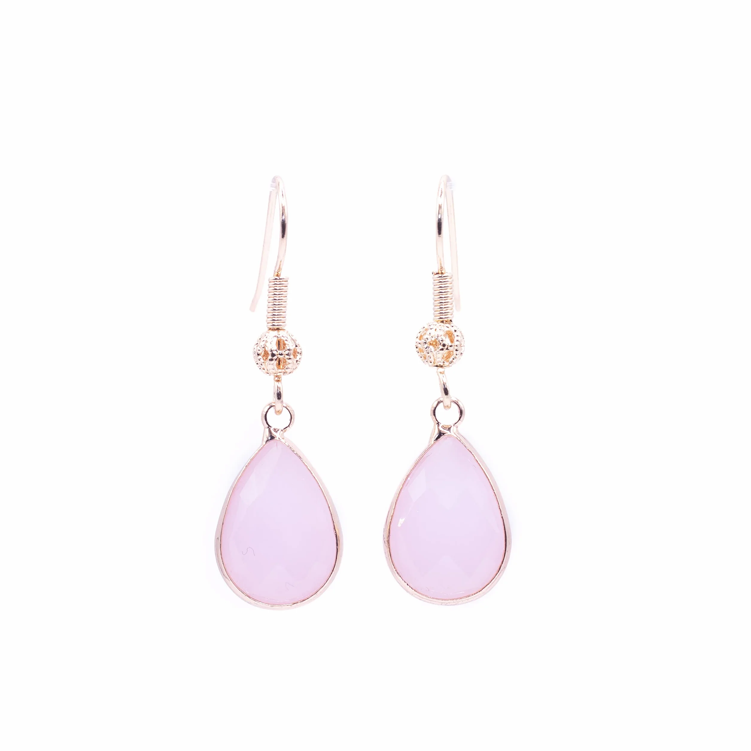ZARZAMORA Pendientes Mujer Gota de Agua Cristal Transparente Forma de Lágrima Ribetes Dorados Acero Inoxidable Chapado en Oro 14k
