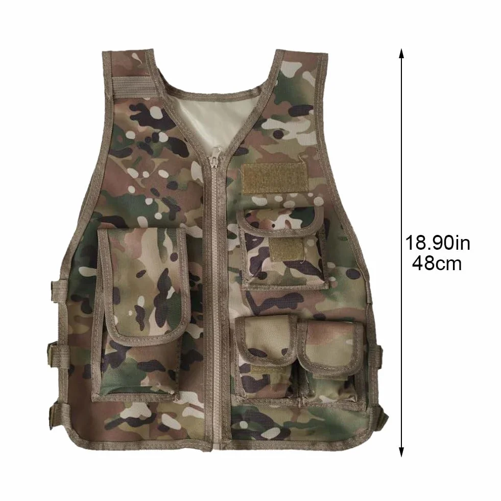 Chaleco Deportivo para Niños, Chaleco De Camuflaje, Chaleco Deportivo con Múltiples Bolsillos, Entrenamiento De Combate De Campo, Juegos Aire Libre