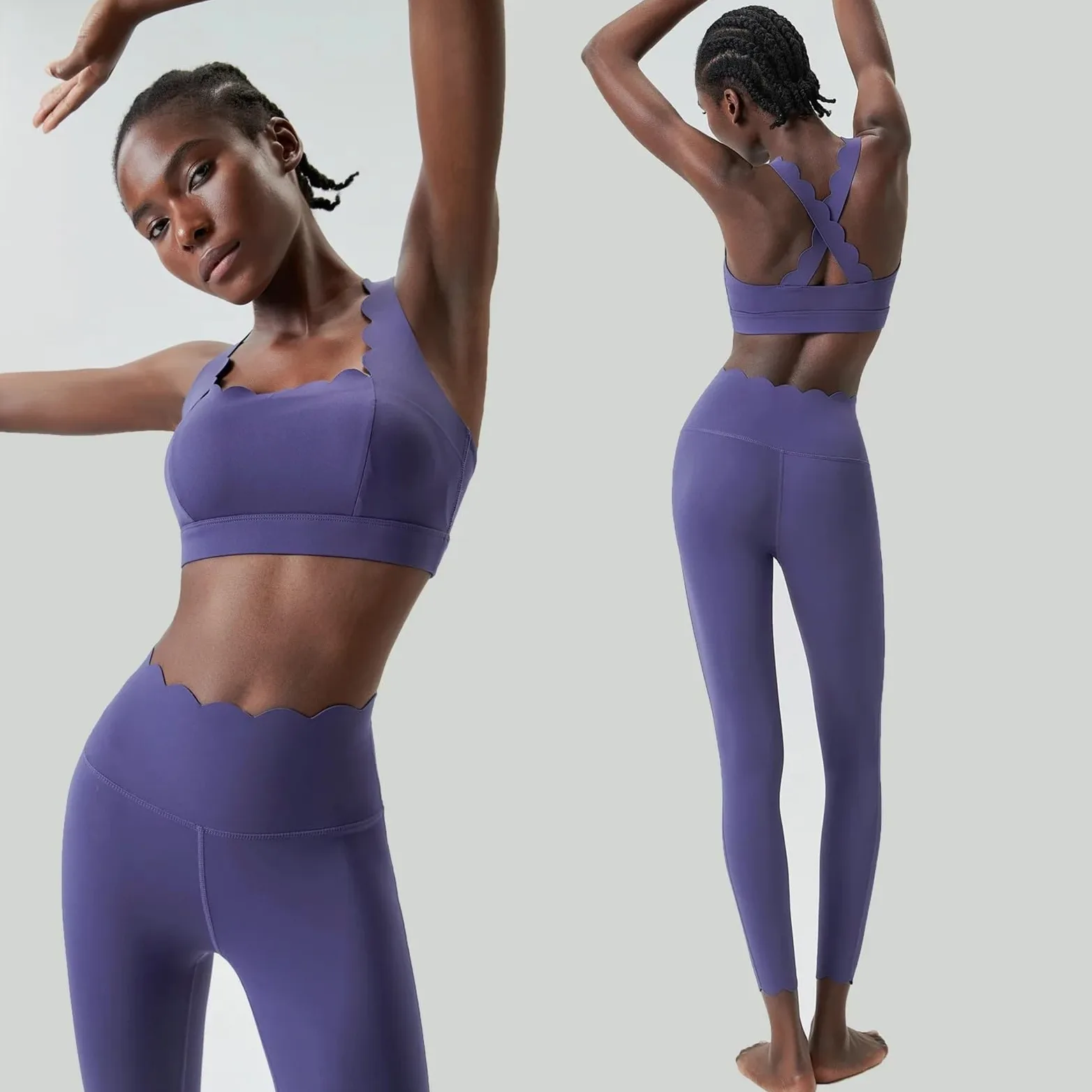 Conjunto de Yoga Traje de Gimnasio Dos Piezas, Conjunto Yoga y Fitness, Ropa Deportiva for Correr, Ajustada, súper elástica, Transpirable para el Deporte