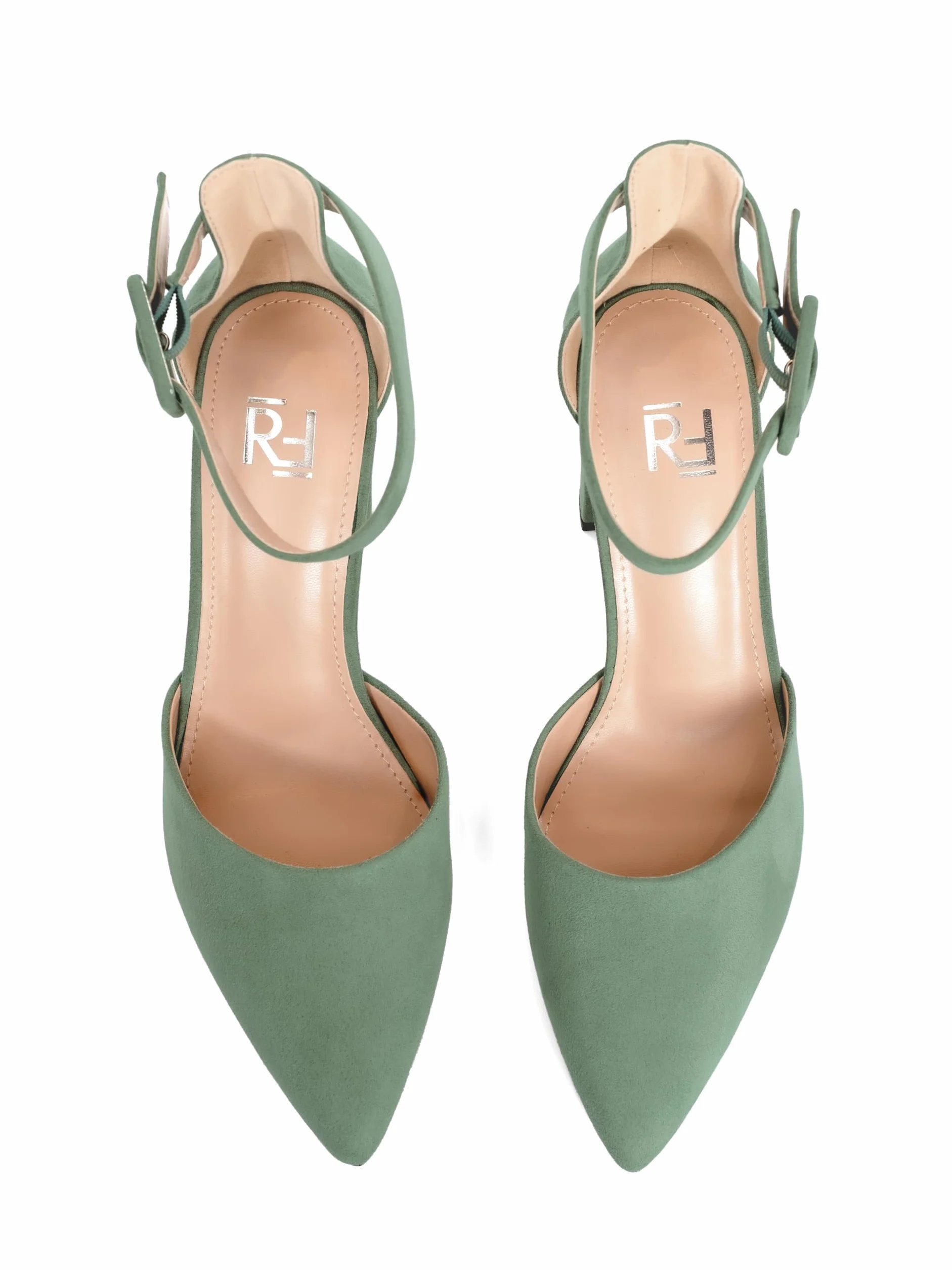 Tacones, 8.5 cm Tacón Bloque, Zapatos con Trasera, 8.5 cm Tacón Bloque, Blanco/Beige/Negro/Rosa/Verde/Gris/Rojo, Cuero sintético/Ante sintética, Zapatos Destalonados, Slingbacks, 2062A