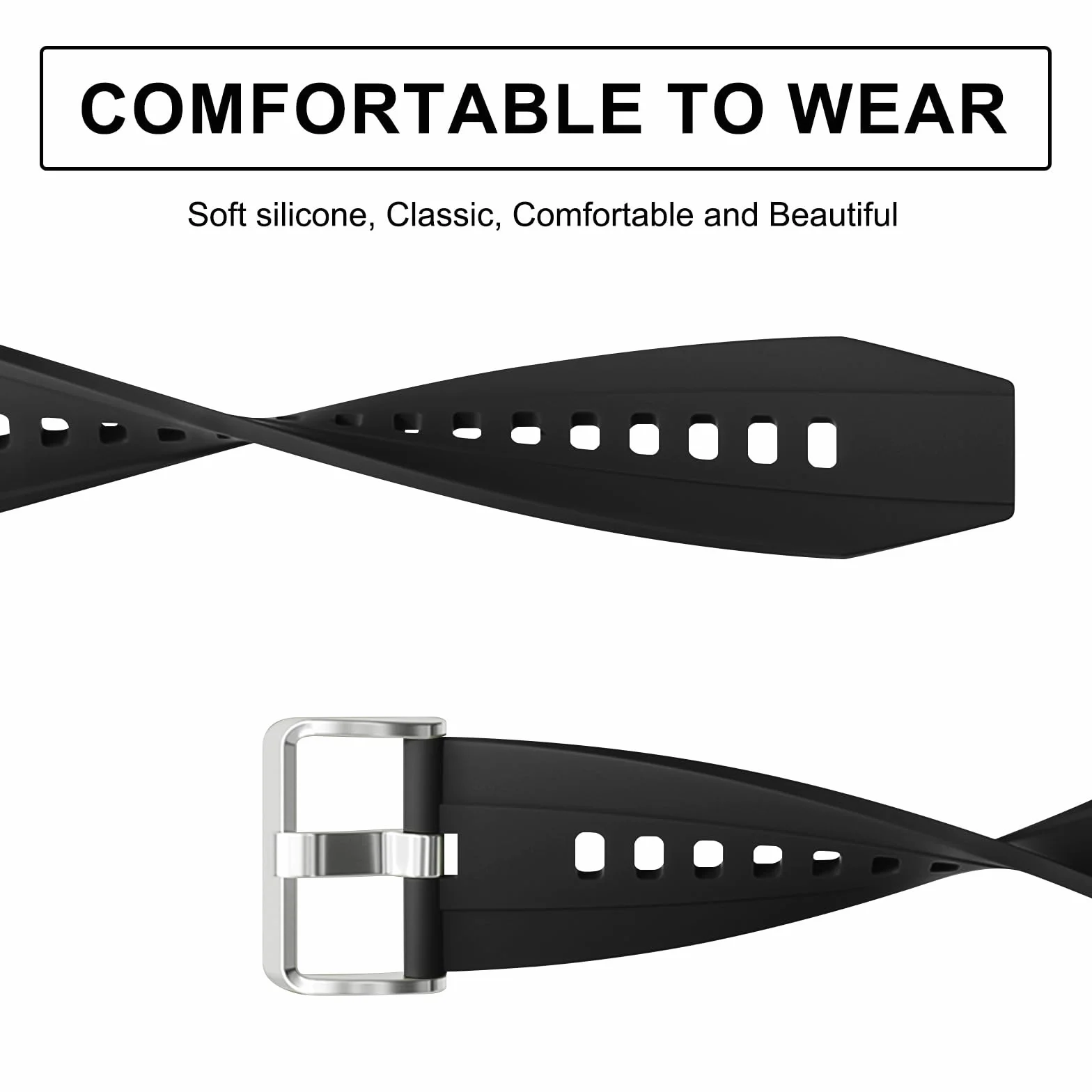 Vancle Correa de Reloj de Repuesto de Silicona, 22mm Correas de Reloj para Hombre y Mujer, con Pulseras de Repuesto de 22mm de Liberación Rápida
