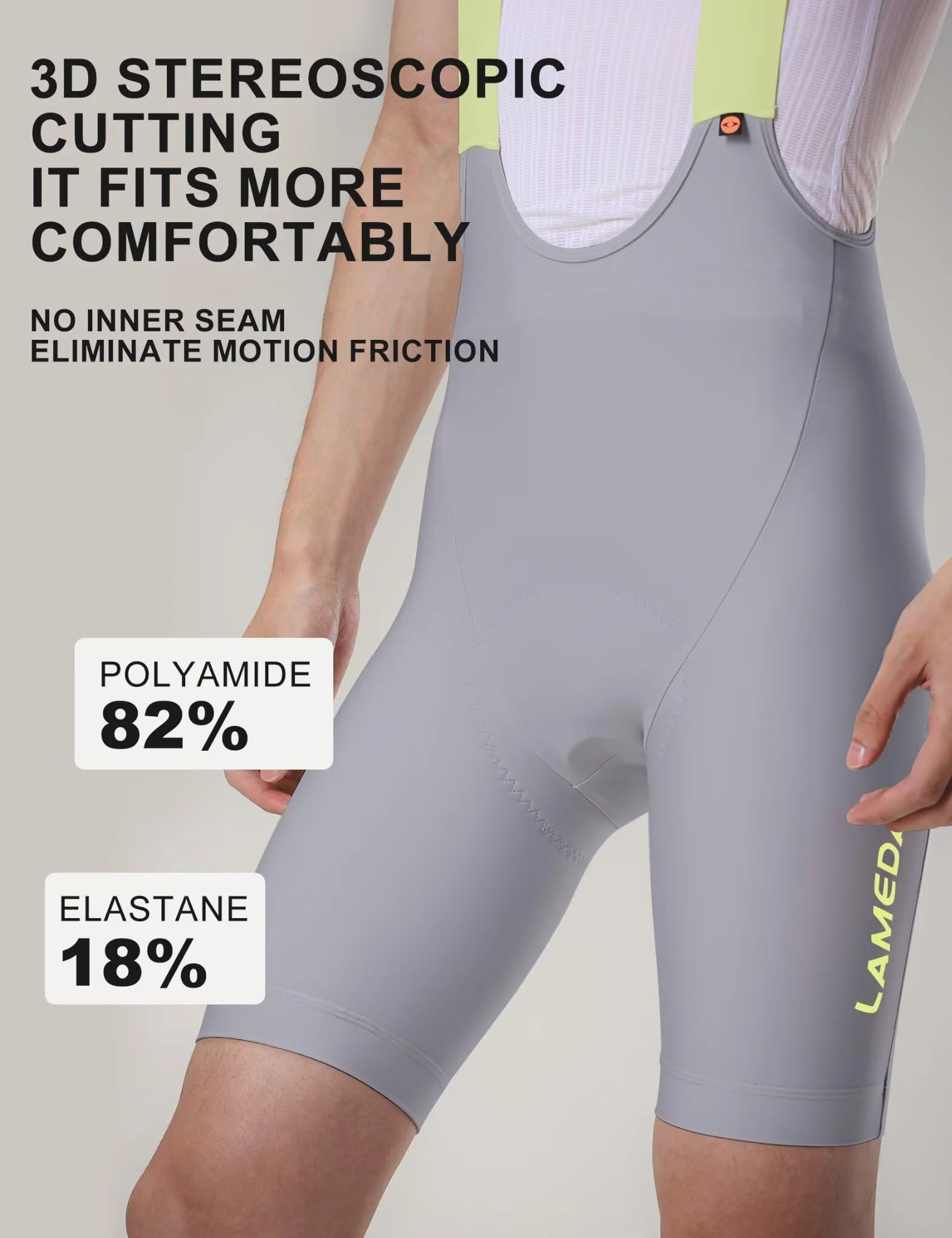 LAMEDA Culote Corto Ciclismo para Hombre UPF50+ Pantalones Ajustados Cortos MTB y Carretera Transpirable Fresco Verano
