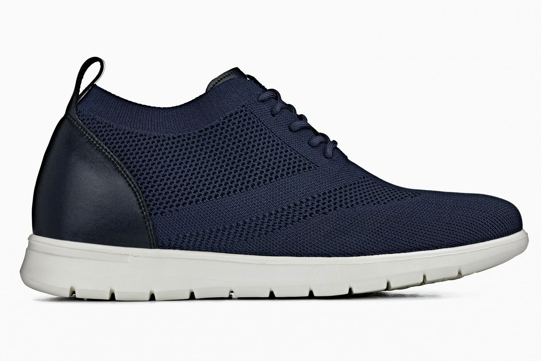 CALTO Zapatos de elevación invisibles para hombre con aumento de altura, ultraligeros, con cordones, de punto, deportivos, 6,1 cm más altos