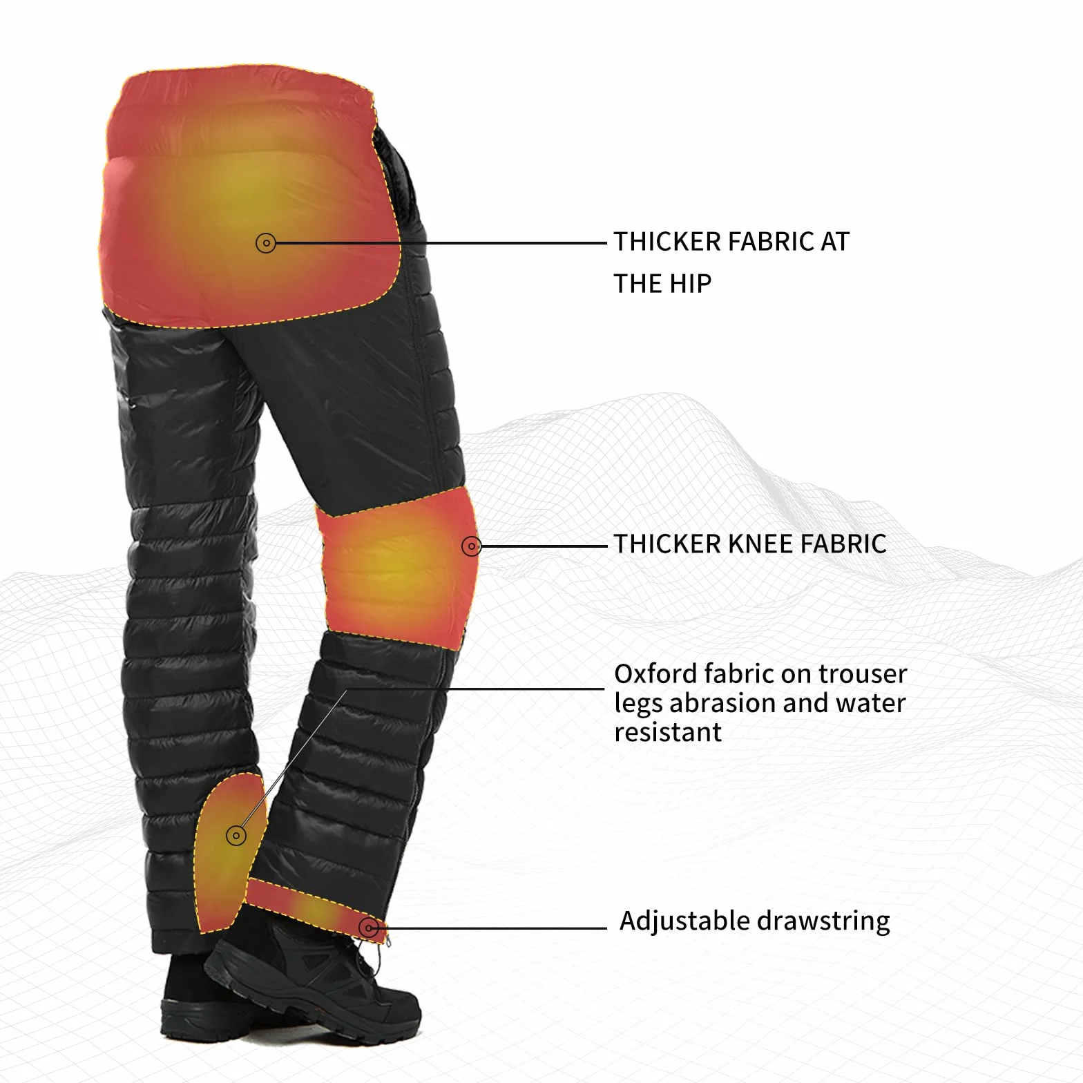 Naturehike Pantalones Gruesos de Invierno de Esquí Térmicos Plumón Calientes a Prueba de Viento
