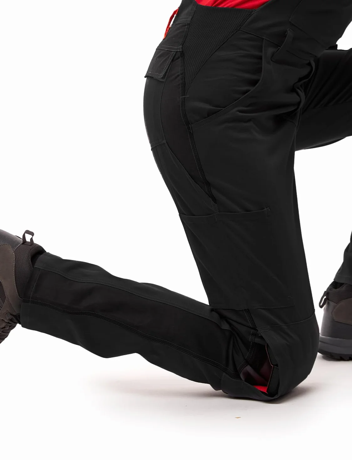 strongAnt Pantalón de trabajo para hombres, pantalón con tirantes de estiramiento, pantalón de trabajo con bolsillos para rodilleras, negro, gris, blanco