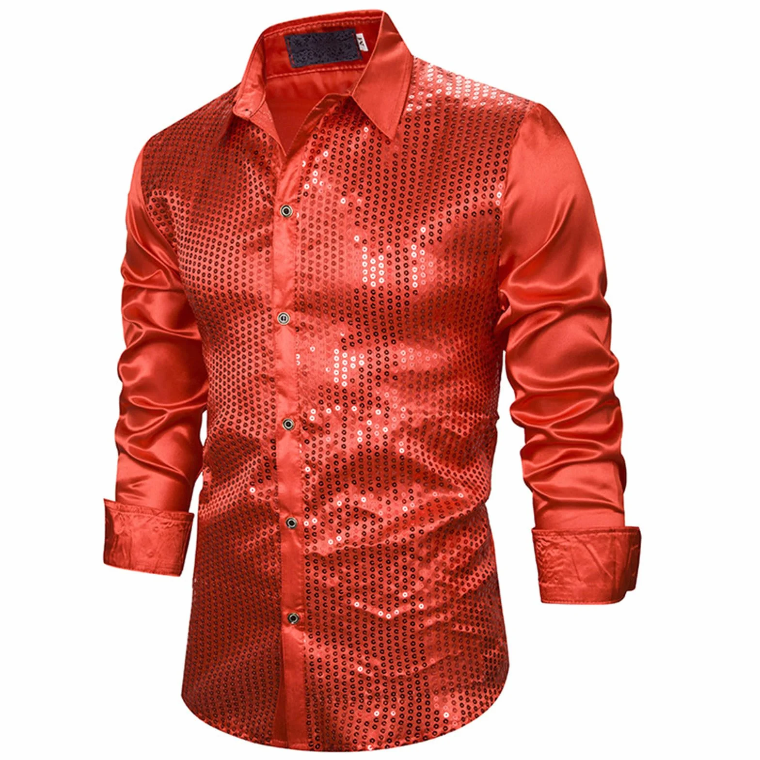 Camisa tradicional para hombre, traje de carnaval alemán, camisa de baile brillante con estampado en caliente