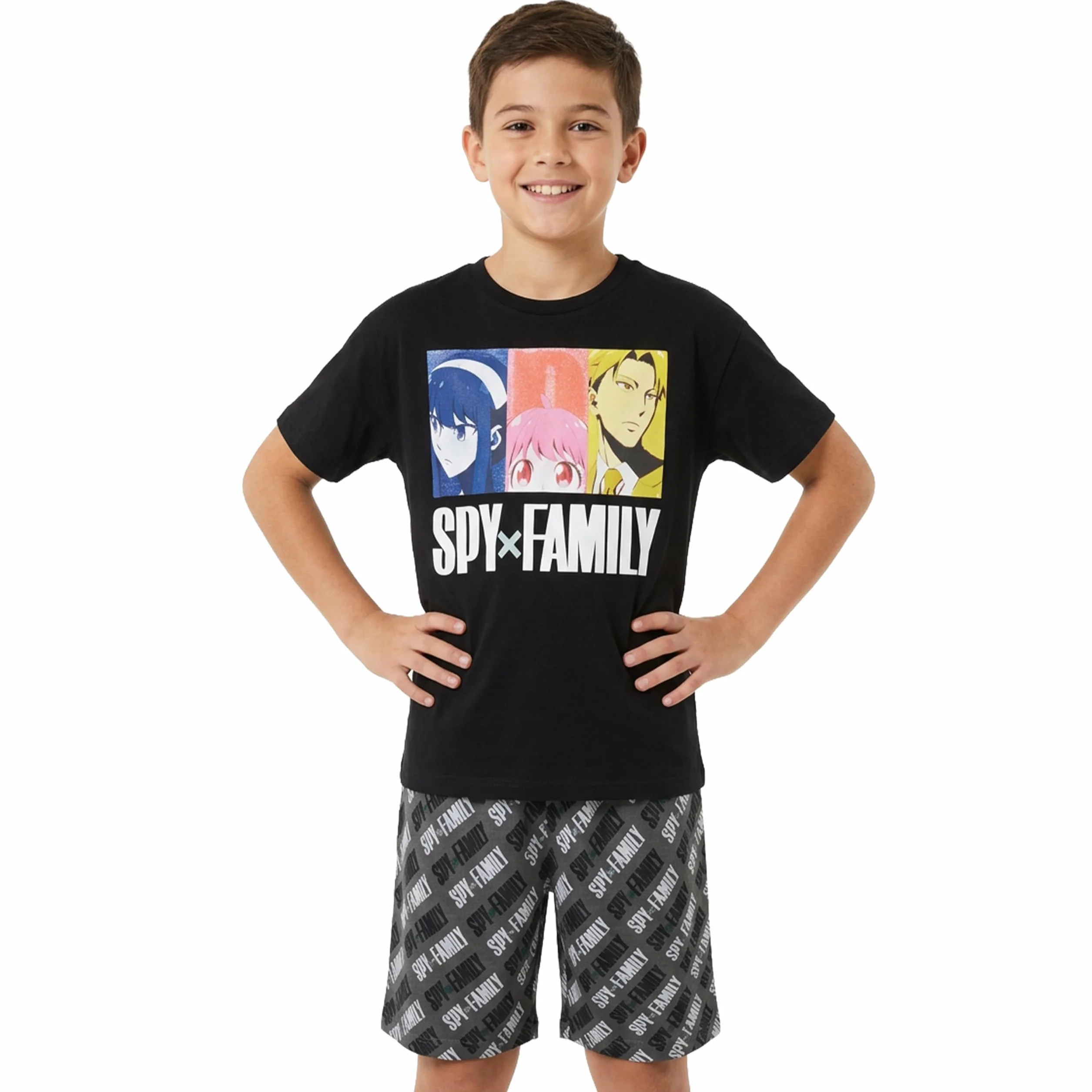 Jujutsu Kaisen Hunter x Hunter Spy x Family Pijama Niño Verano 100% Algodón Camiseta Manga Corta Pantalones Cortos