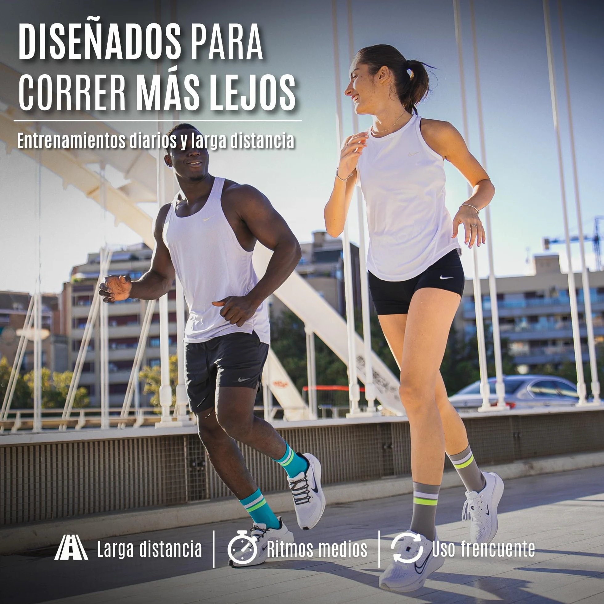 Calcetines Running Compresivos Vaporfeel Reducción Fatiga Circulación Unisex