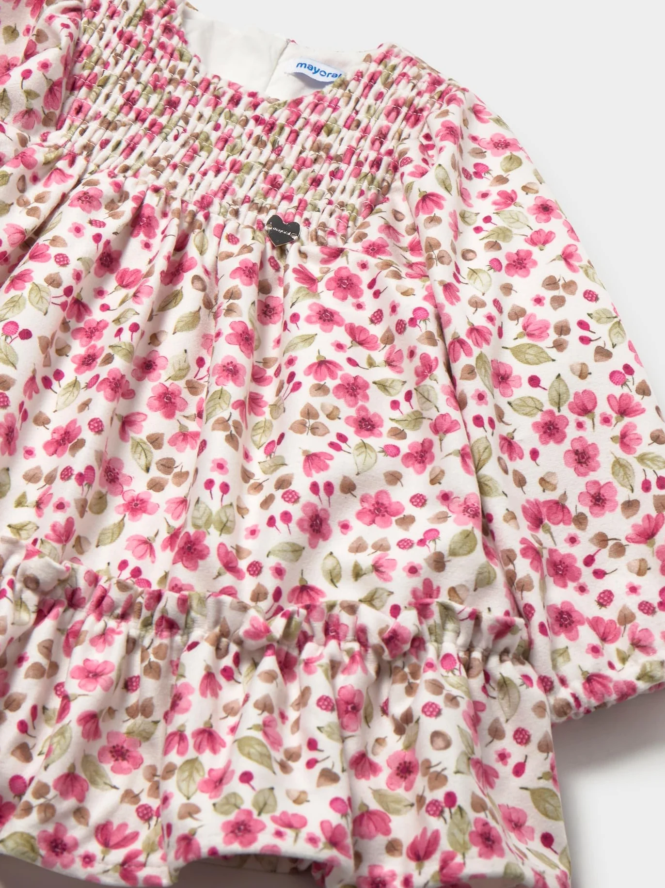 Mayoral Vestido Terciopelo Estampado para bebé niña Petalo