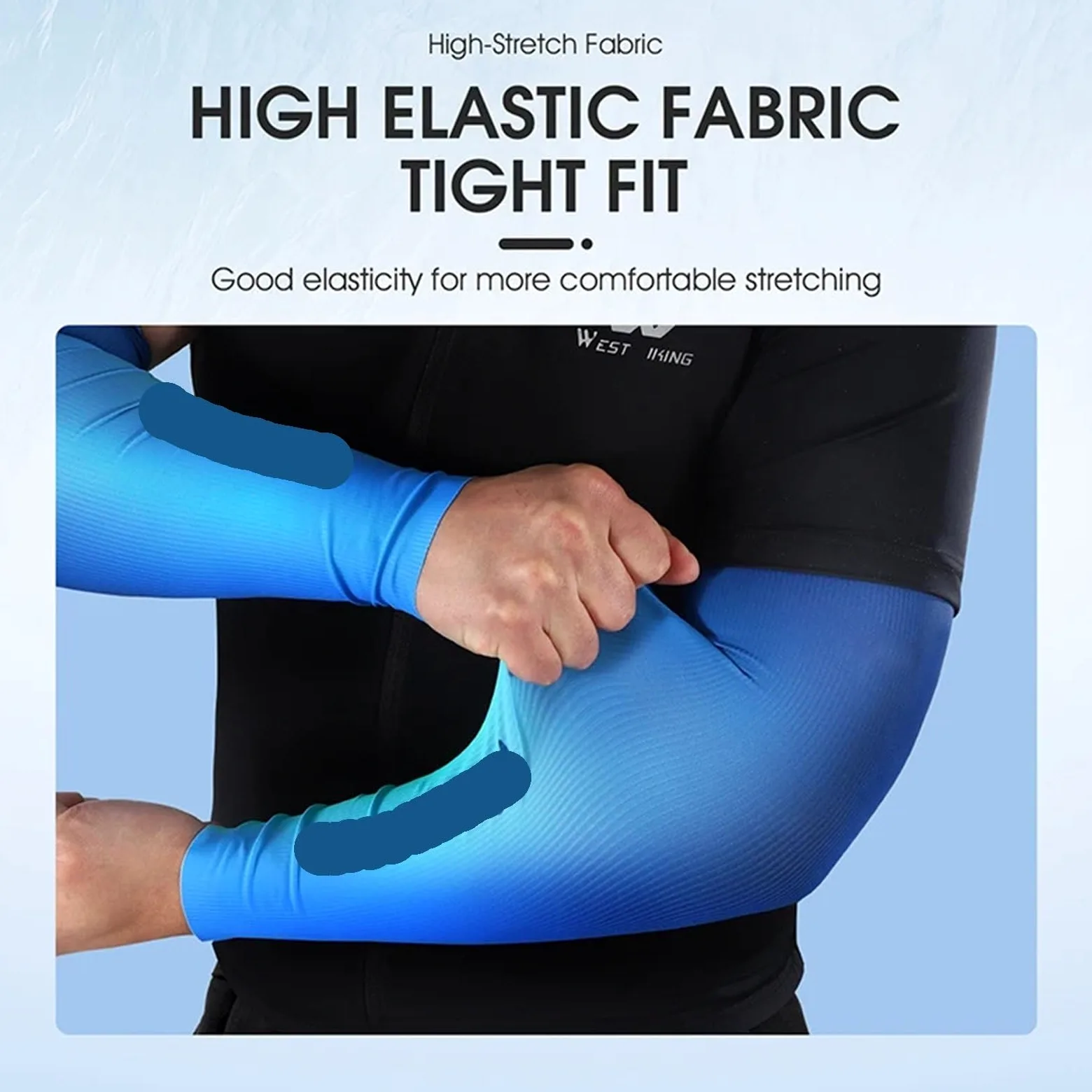 Mangas De Brazo Frescas De Verano Color Degradado Fitness Manga De Protección Solar for Pesca Equipo De Ciclismo De Seda De Hielo Elástico De Secado Rápido