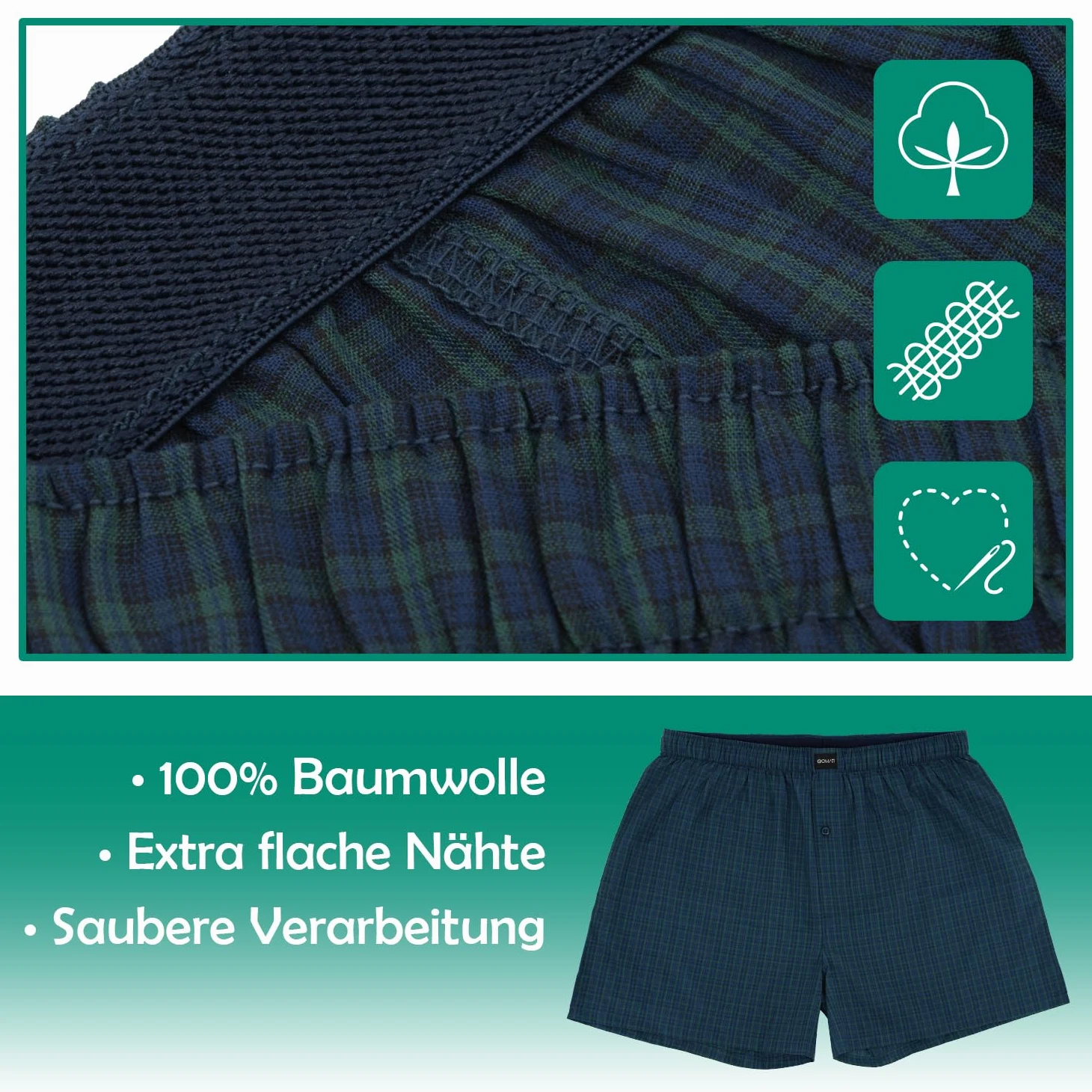 Gomati Pack de 6 calzoncillos tipo bóxer para hombre, tipo bóxer, estilo americano