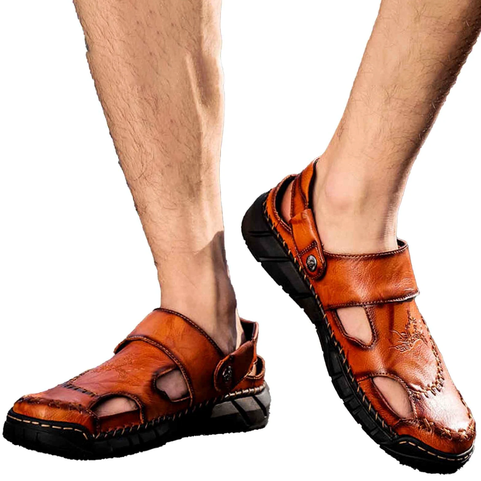 Genérico Sandalias De Verano Hombre Cerradas - Sandalias Transpirables Sin Cordones para Hombre para Caminar De Forma Informal En La Playa CóModas Ligeras Y Planas Calzado De Verano para Exteriores