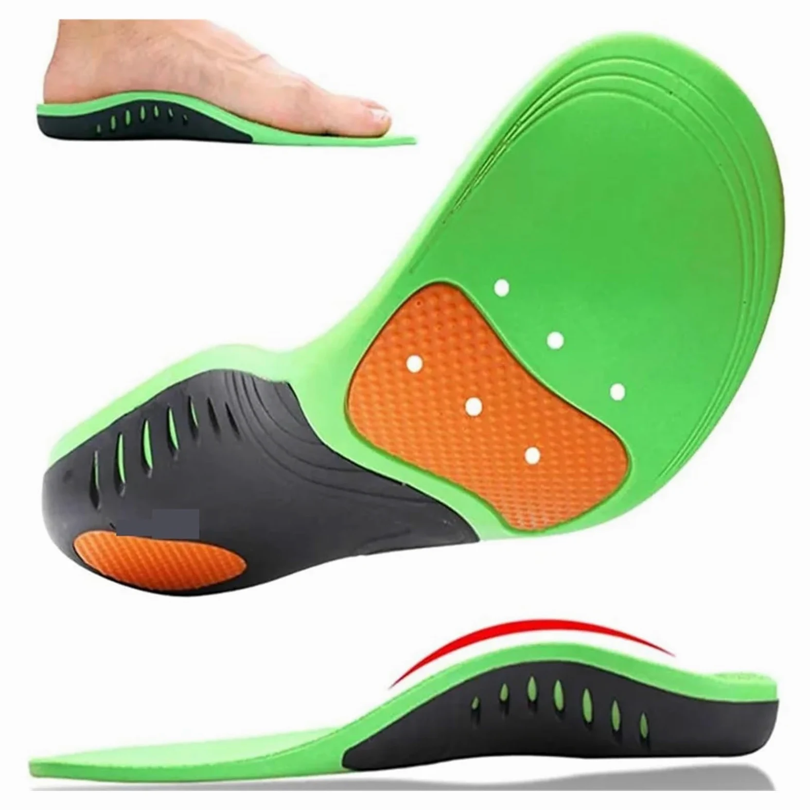 Plantillas ortopédicas plantares cómodas | Almohadilla for calzado deportivo con soporte for el arco, suela de zapato, talla 36-50(Black,EU39-41)