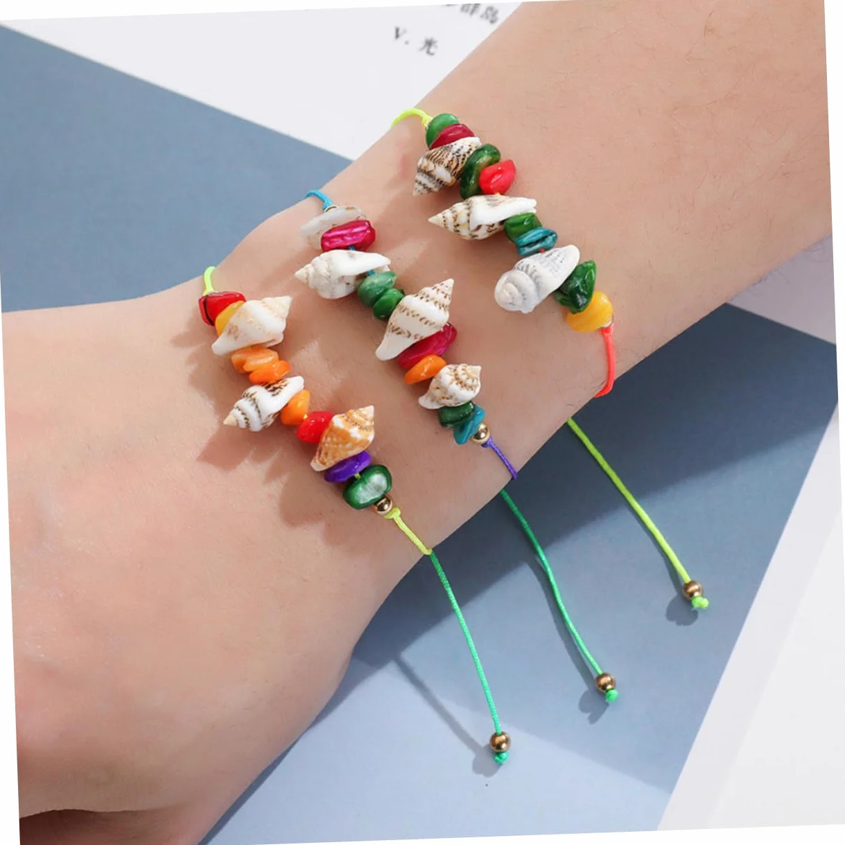 GALPADA 48piezas Pulsera De Concha y Tobillera De Playa Joyería Bohemia Para Mujeres y Niñas Accesorios De Verano