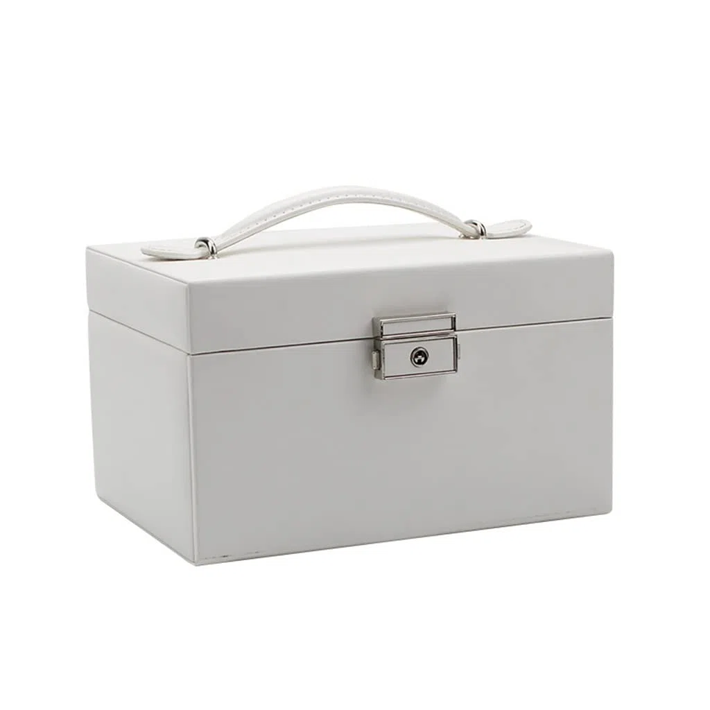 Caja de Espejo para Damas, de Cuero sintético, para Guardar Pendientes, Anillos, Collares y exhibir con Cerradura.