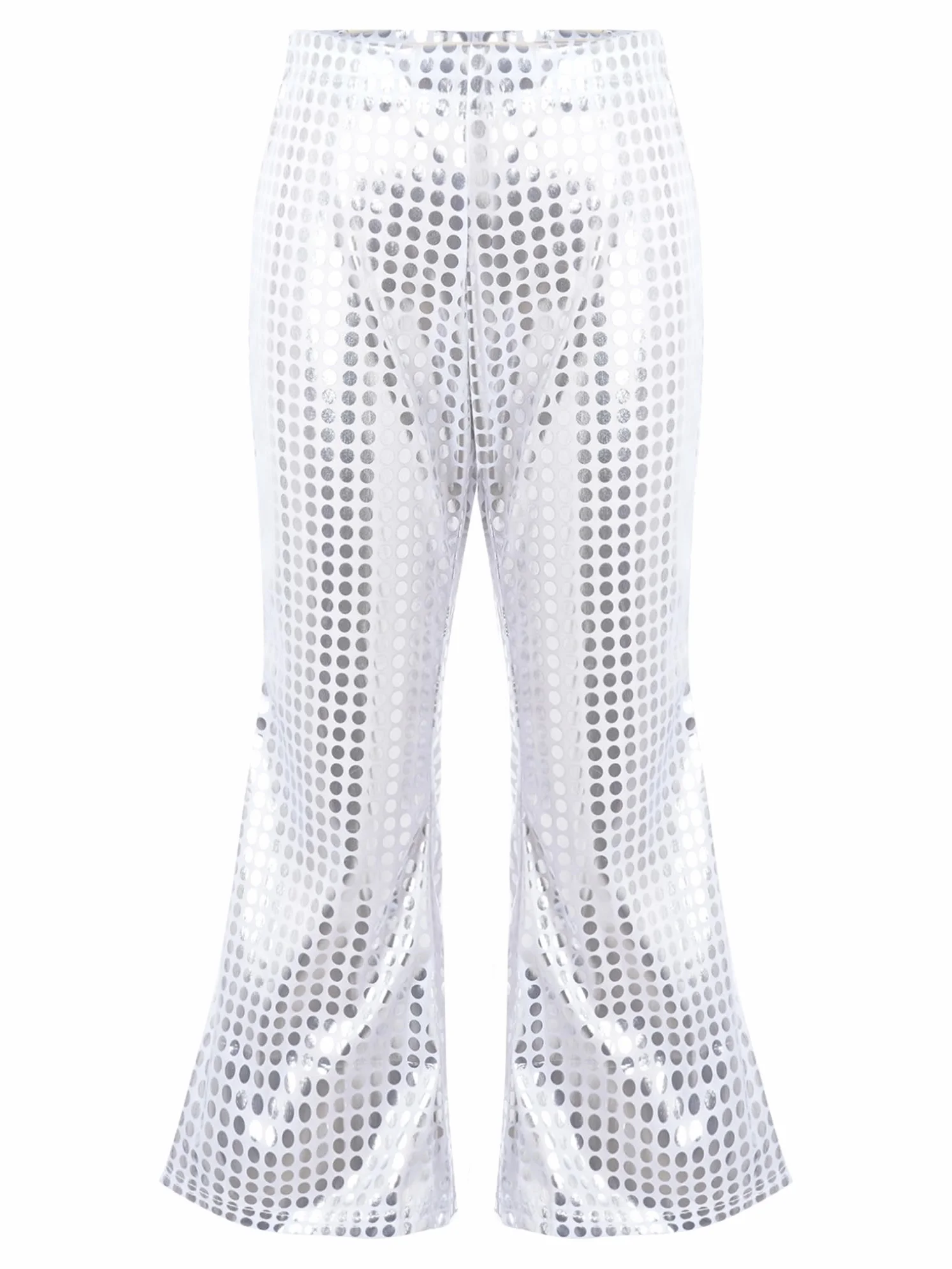 Freebily Pantalones Acampanados de Lentejuelas para Niños con Cintura Elástica para Baile Latino Hiphop