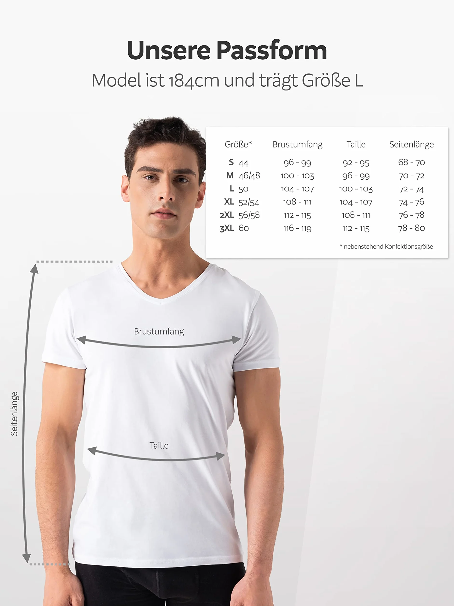 Burnell & Son Camiseta interior para hombre, paquete de 3 unidades, cuello de pico, elástico, manga corta, camiseta de algodón básico, corte ajustado