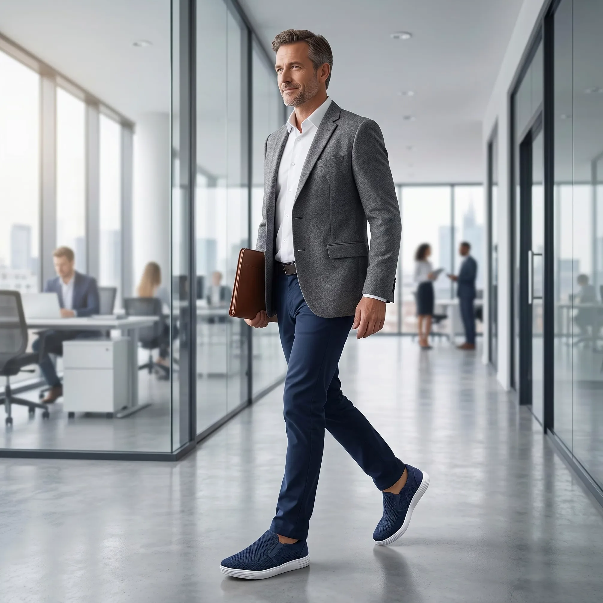 Puxowe Zapatillas de Deporte para Hombre Deslizamiento en Zapatillas de Ocio Ligeras Atmungsaktiv Netz Manos Libres Zapatillas Planas