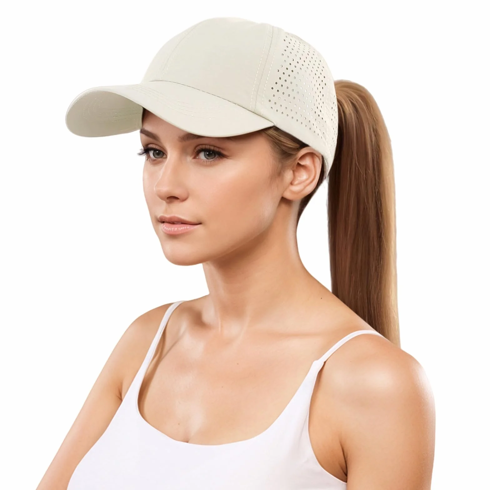 YAMEE Gorra de Béisbol Mujer Verano Malla Transpirable Impermeable Secado Rápido Anti-UV Ajustable Deporte Running Playa