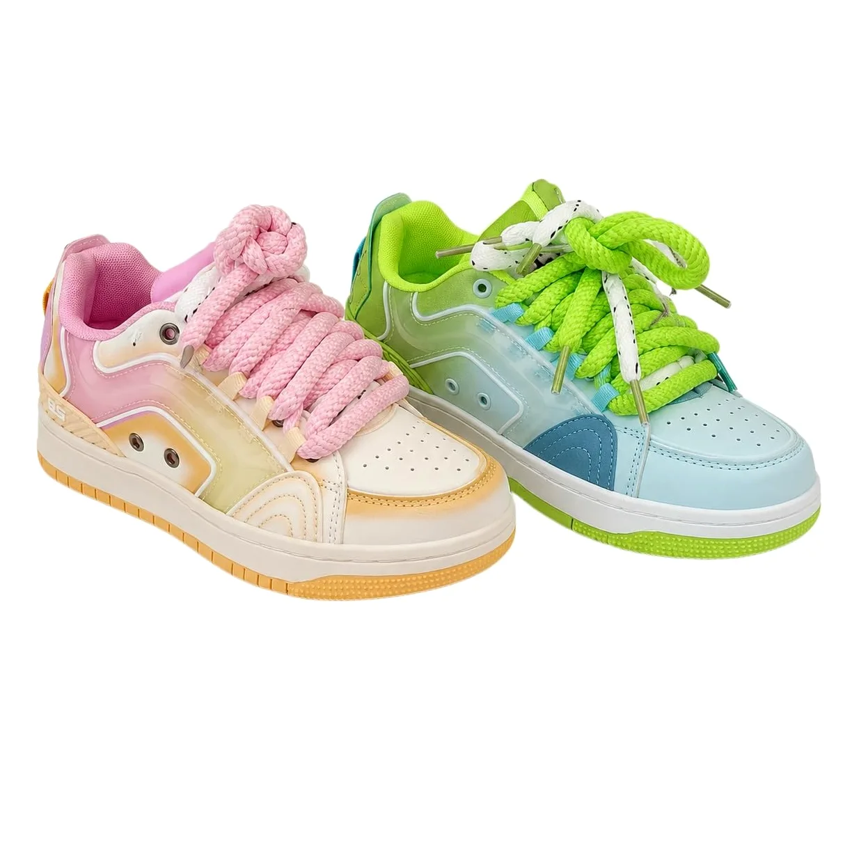 Zapatillas de mujer Plataforma Colorido Casual Zapatos Chunky | Zapatillas gruesas transpirables de malla de poliuretano con tacón de 4,5 cm. Zapatos cómodos perfectos para mujer para el