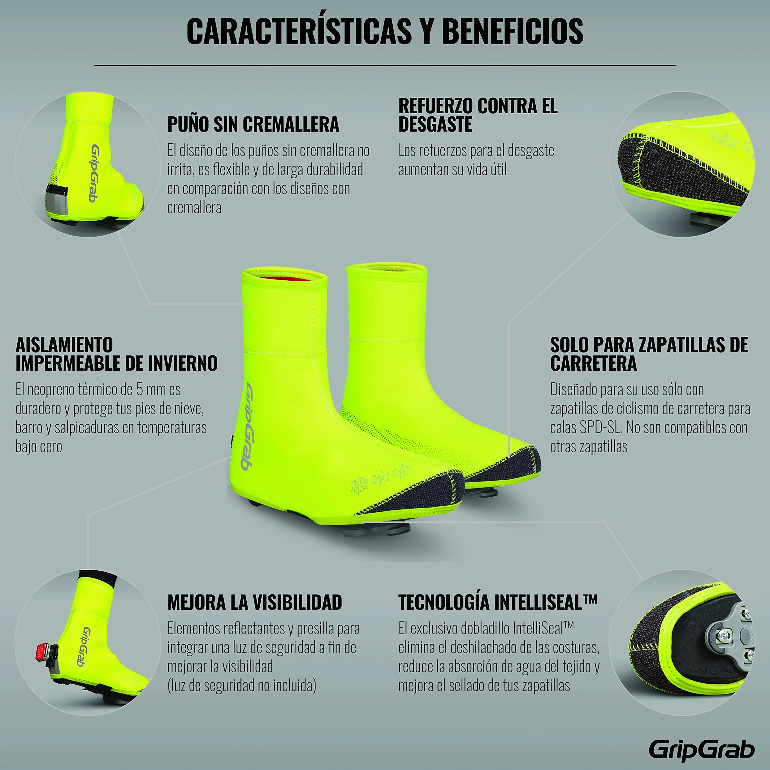 GripGrab Cubrezapatillas Ciclismo Arctic X Invierno Térmicos Carretera Cortavientos Neopreno Impermeable con Forro Cubrebotas, Adultos Unisex,