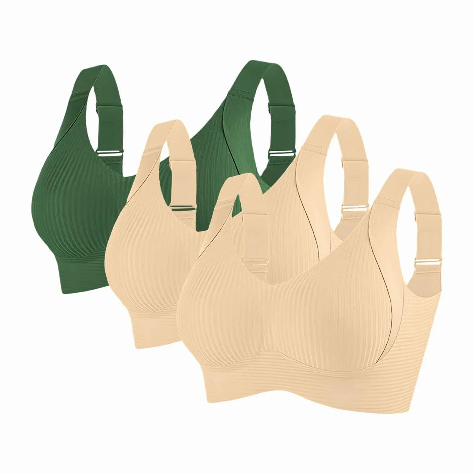 Sujetadores Confort para Mujer UK Deportes Push Up Sin Costuras Paquete de 3 Inalámbrico Acanalado Pechos Grandes Caídos Tops para Mujer Mayor Soporte Deportivo Levantamiento Comodidad Ajustable Alto