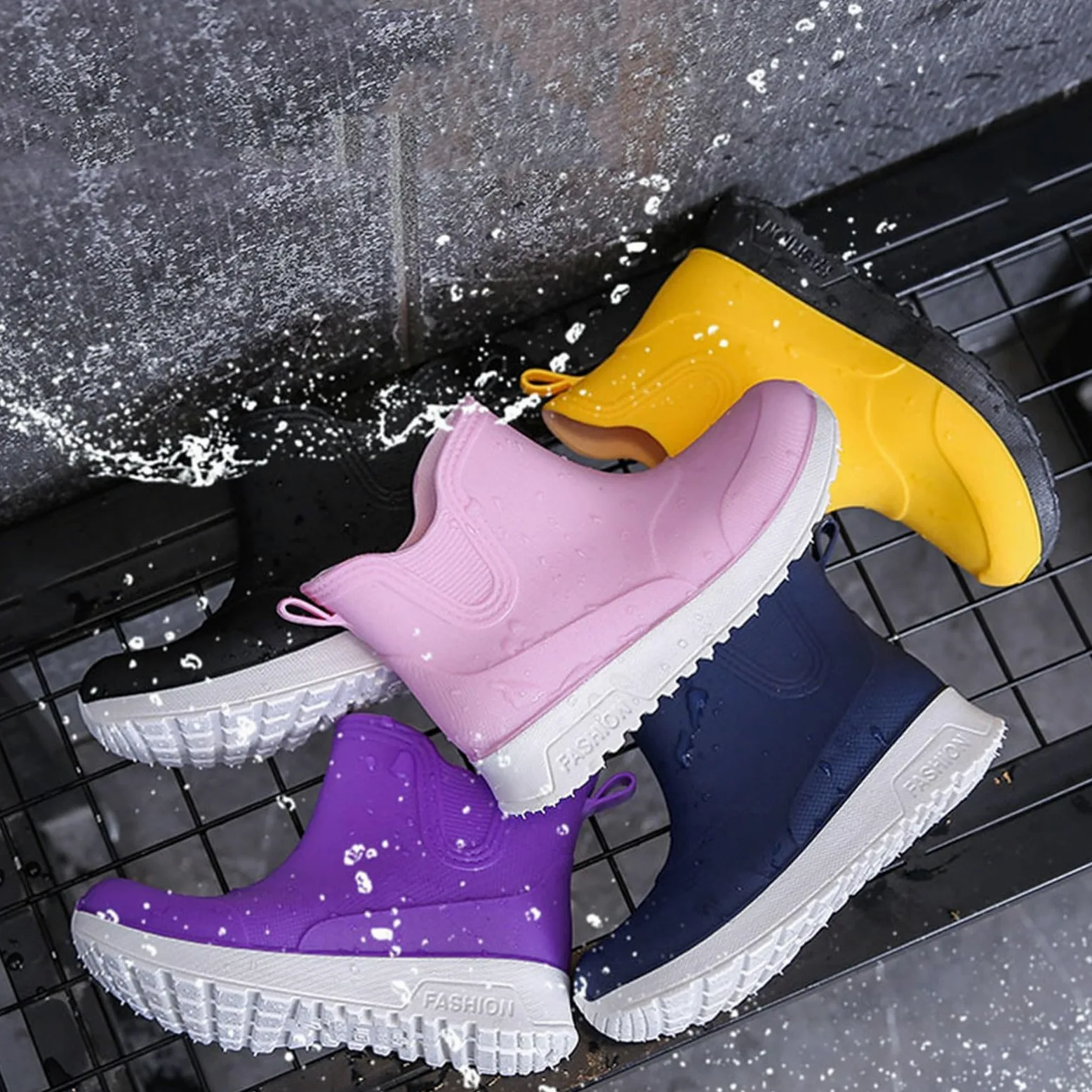 Botas de agua para niños, botas de lluvia para niños, zapatos de lluvia cómodas, botas de lluvia para primavera y verano, botas de lluvia impermeables, botines antideslizantes, botas de lluvia