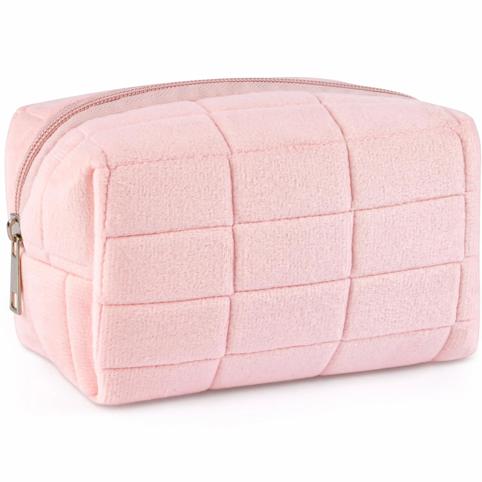 Aucuu Bolsa de cosméticos de Viaje, Bolsa de Maquillaje para Mujer, Bolsa de Aseo Acolchada para Mujer, Bolsa de cosméticos de Gran Capacidad, Bolsa de Maquillaje de algodón con Estampado Floral para