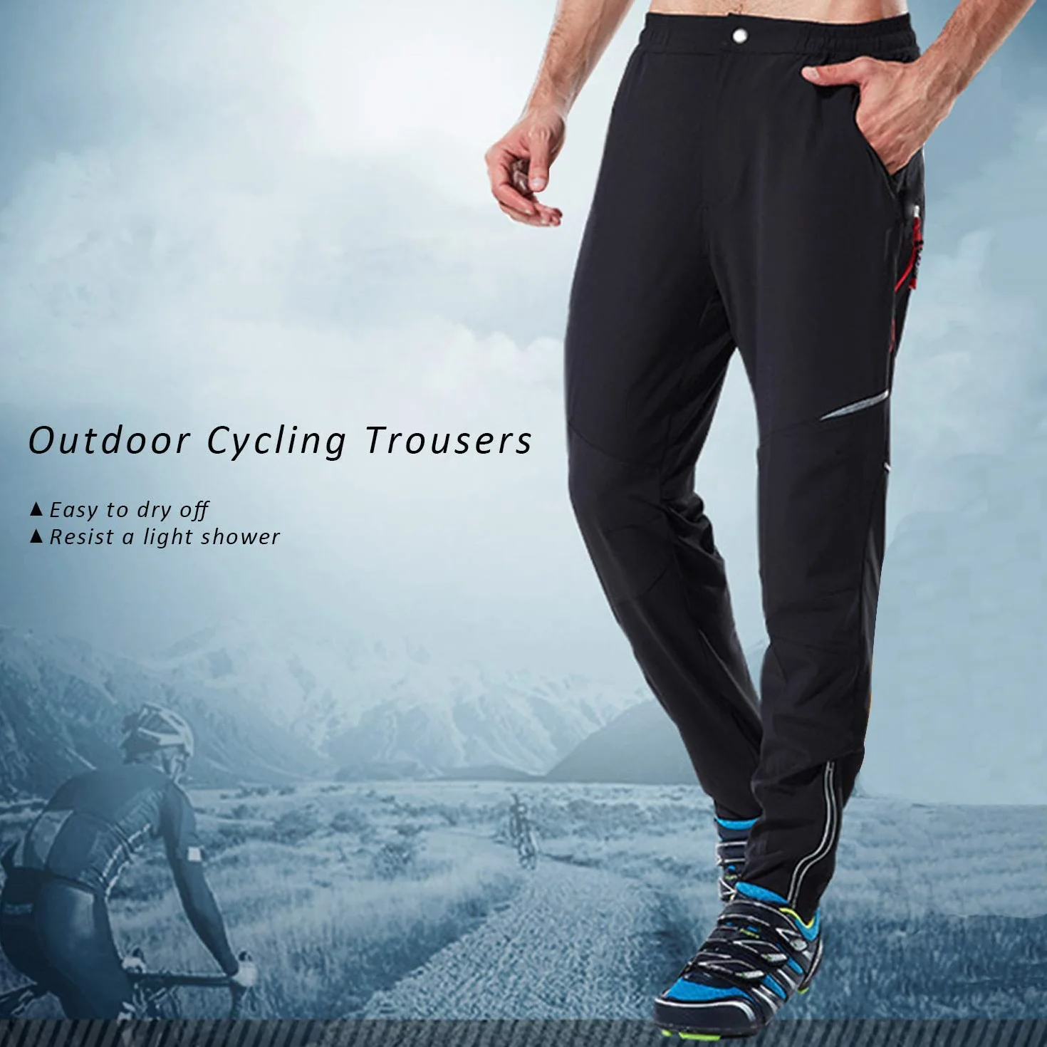 Pantalones de Ciclismo para Hombre Respirable a Prueba de Viento Secado Rápido Ligeros