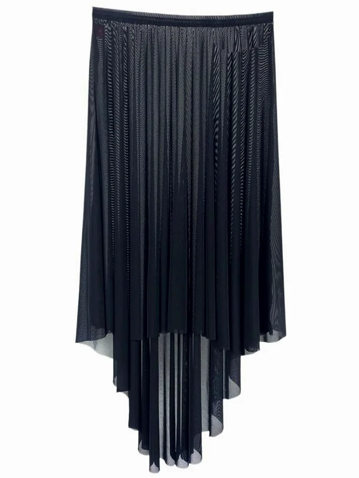 Faldas de Baile de Gasa, Mujer Poliéster Gasa Malla Envoltura Ballet Danza Falda Tirar Multicolor(Black)